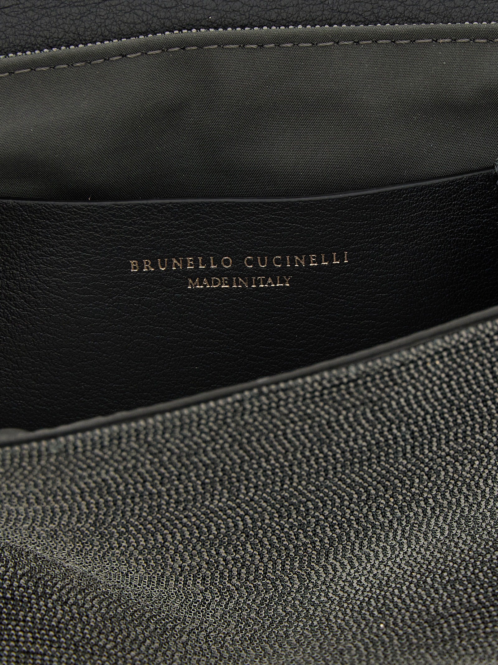 Brunello Cucinelli Black Leather Clutch Bag