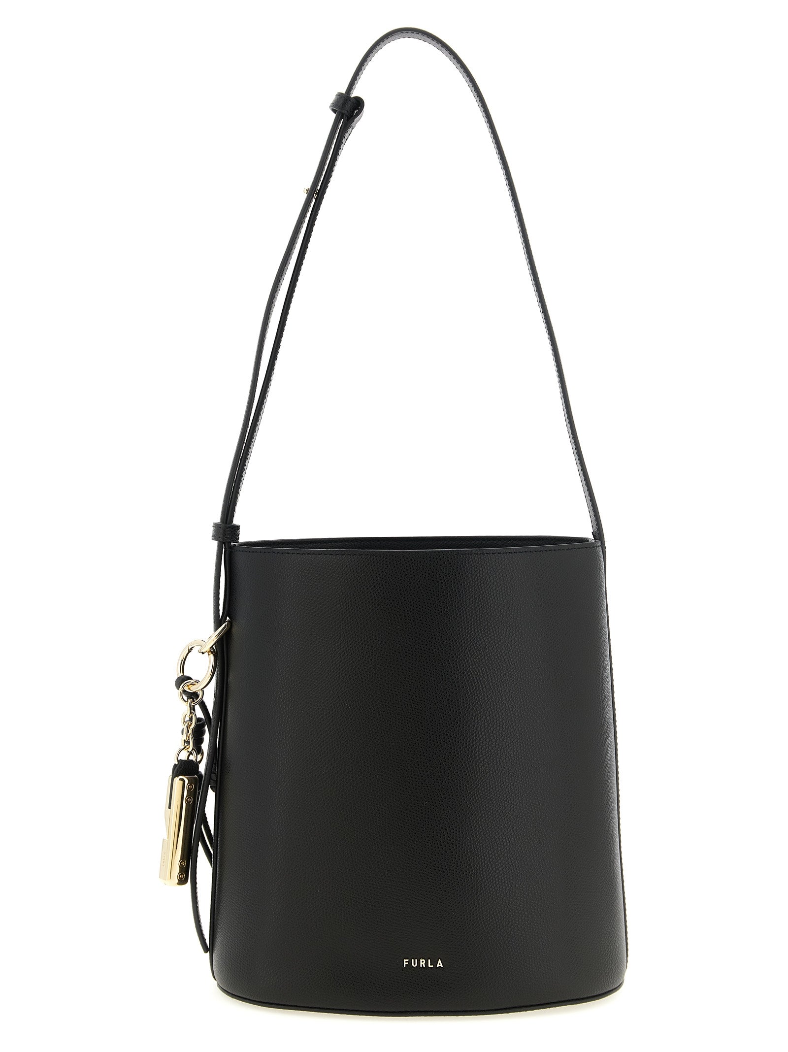 Furla Black Calfskin Shoulder Bag