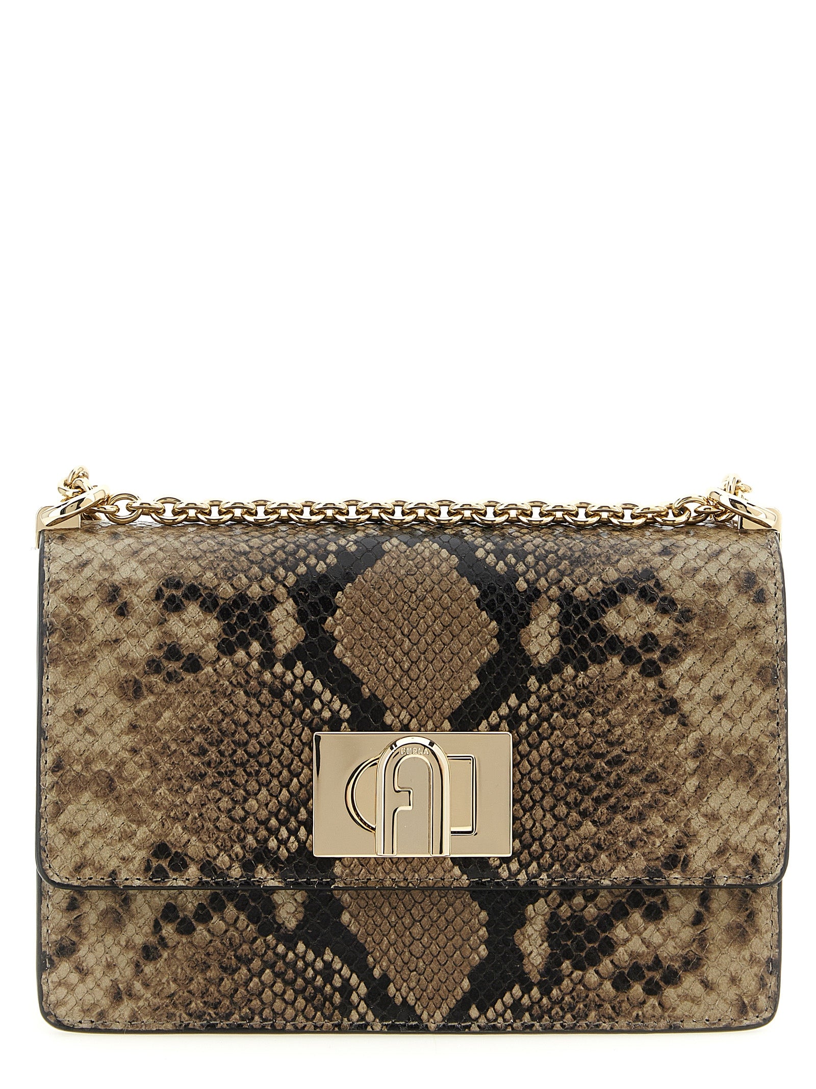 Furla Gray Goatskin Crossbody Bag