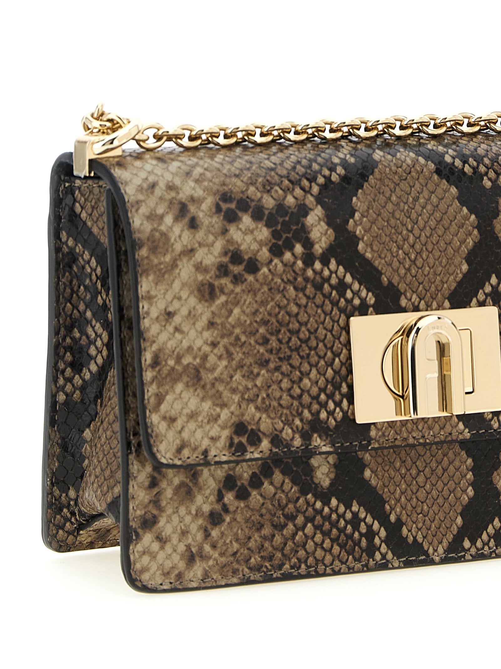 Furla Gray Goatskin Crossbody Bag