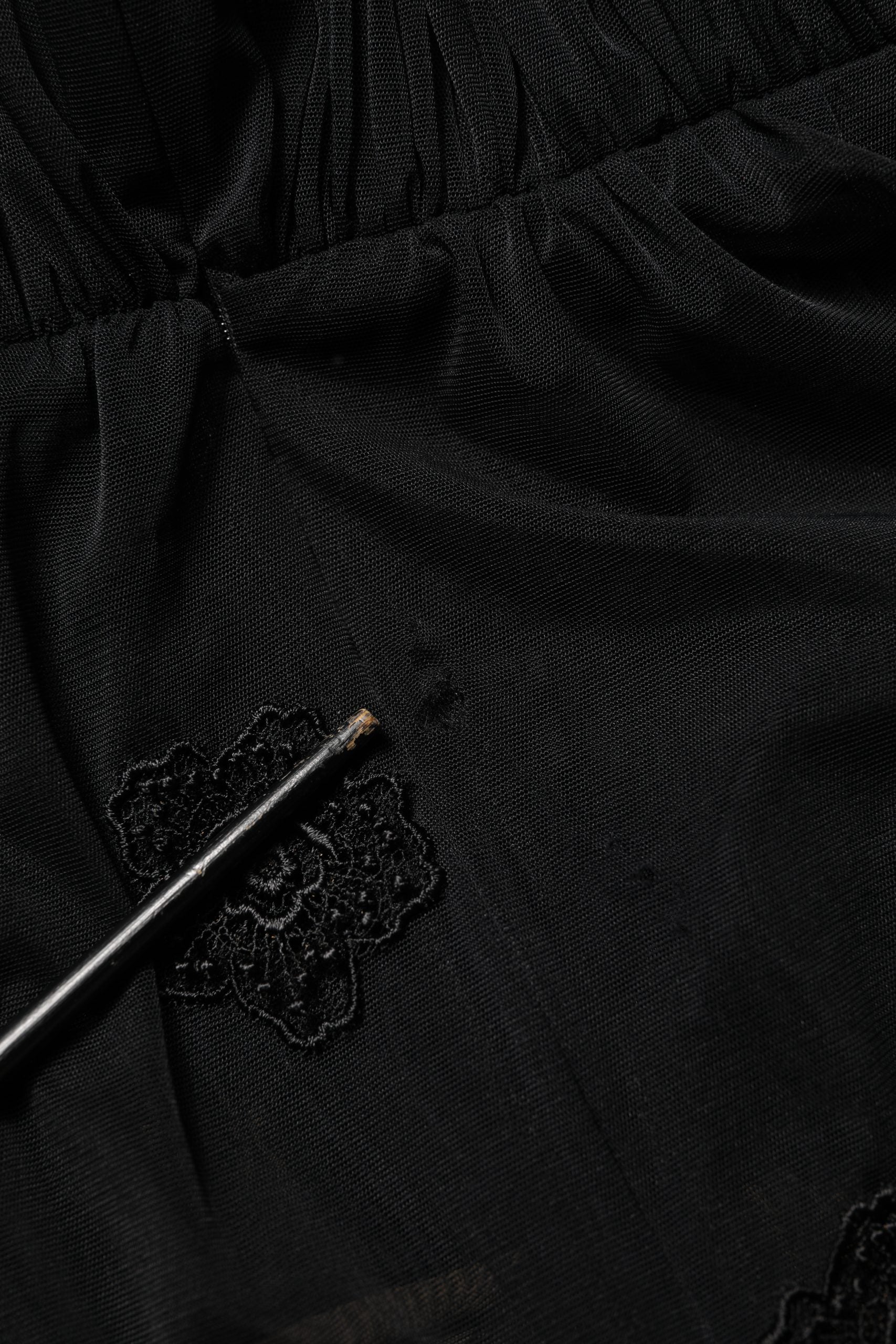 Dolce & Gabbana Black Polyester Mesh Sheer Crewneck Blouse Top