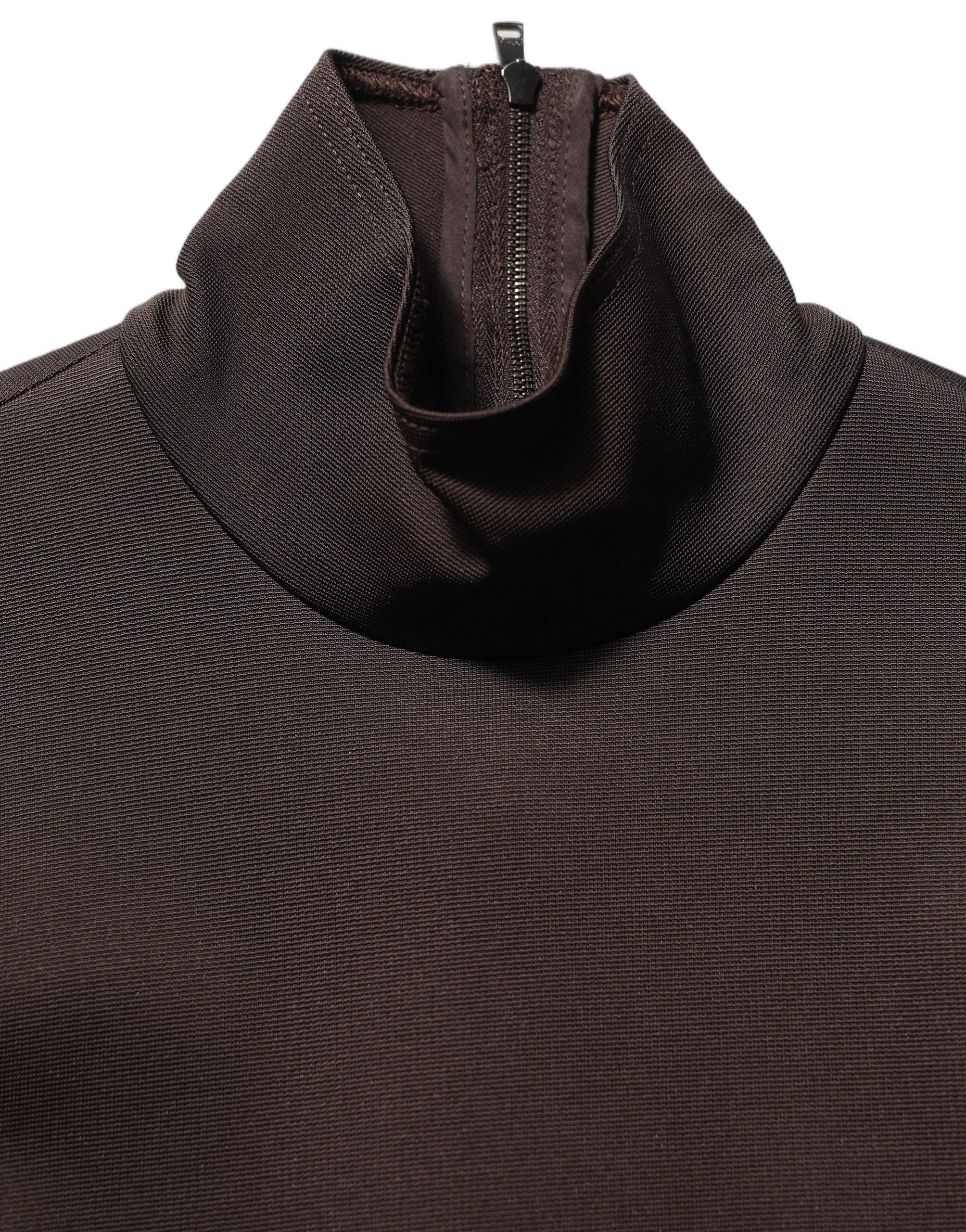 Dolce & Gabbana Brown Turtleneck Long Sleeves Blouse Top