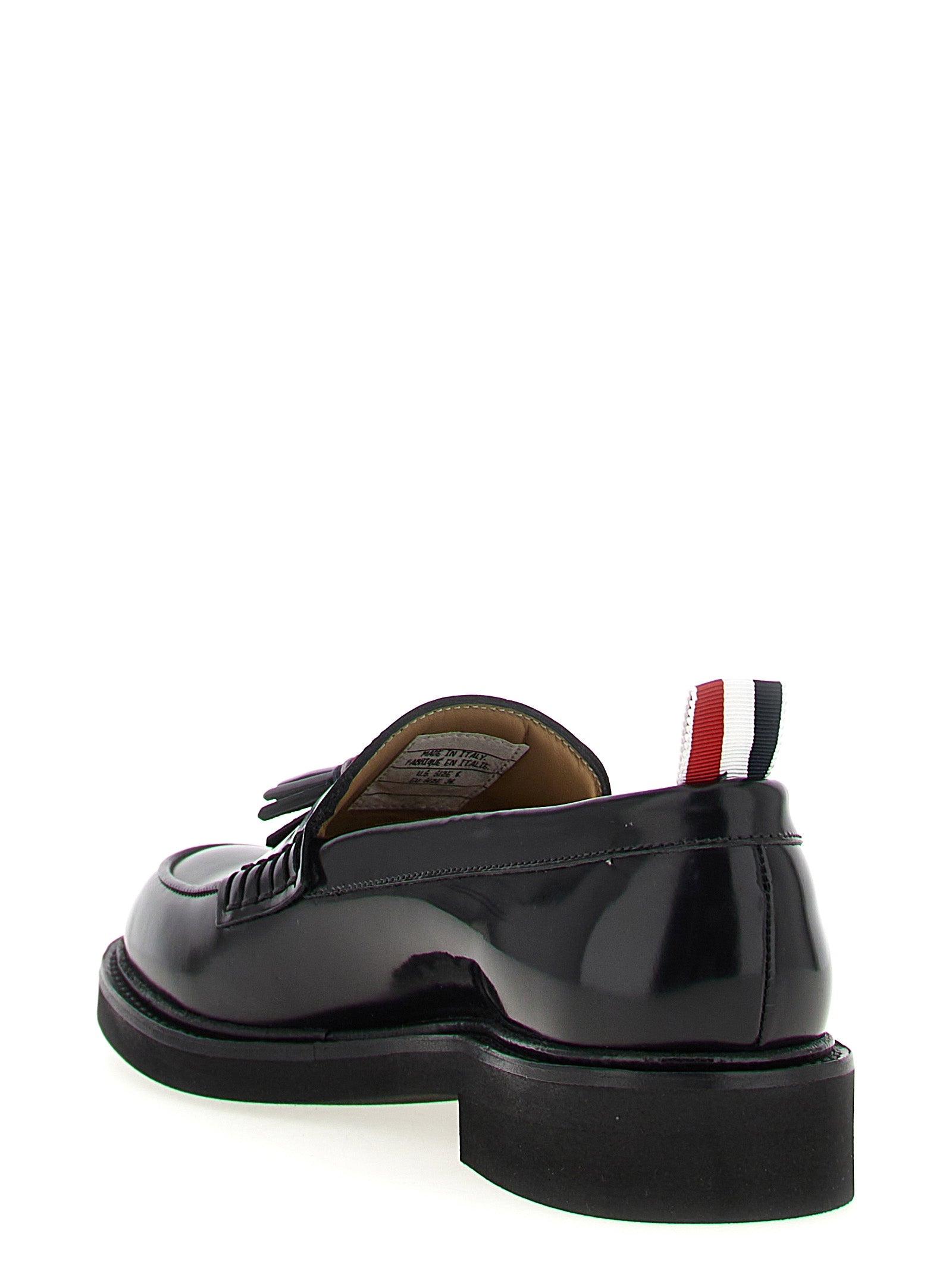 Thom Browne Black Calfskin Slip-On Loafers