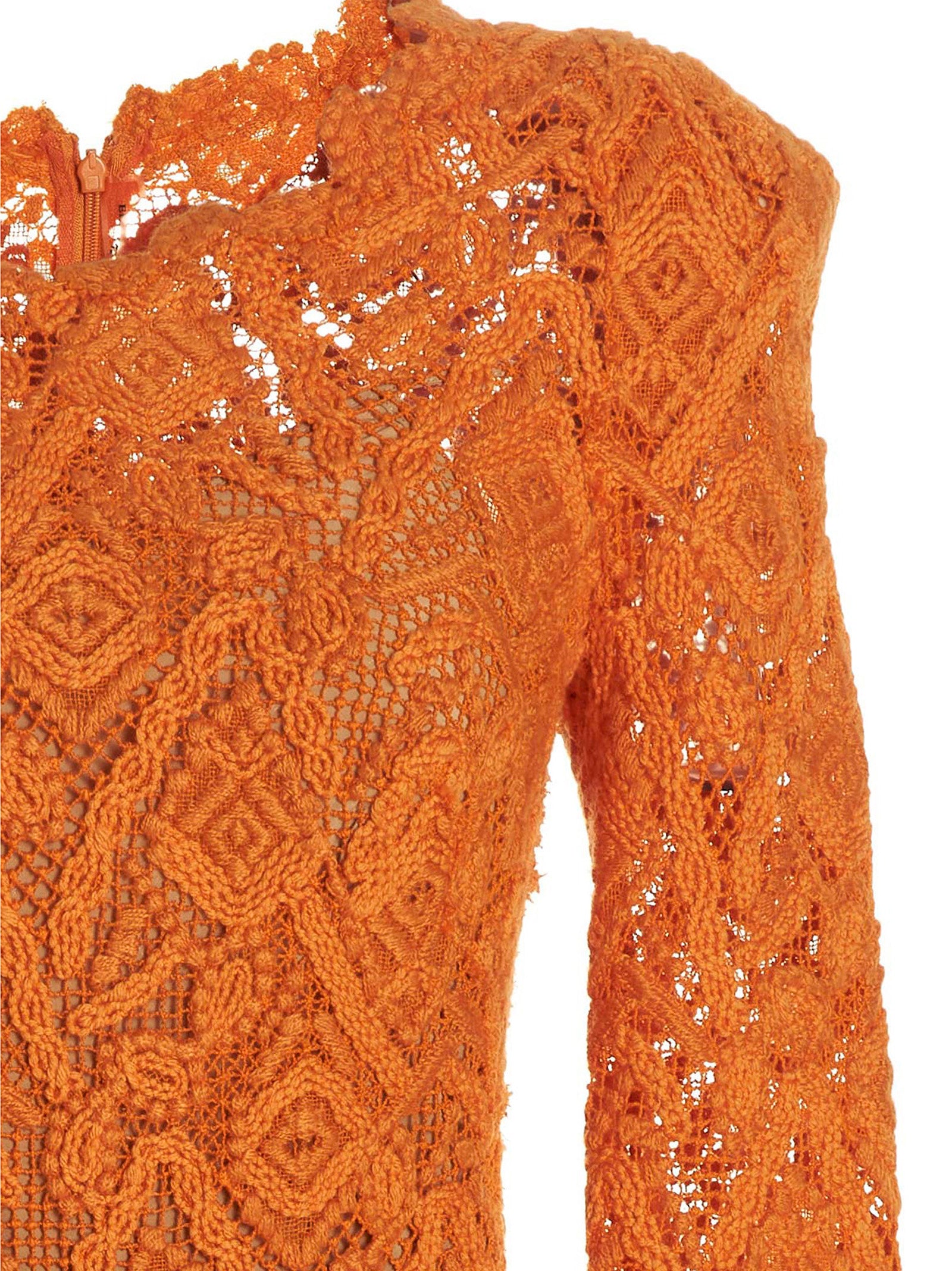 Ermanno Scervino Orange Wool Midi Dress