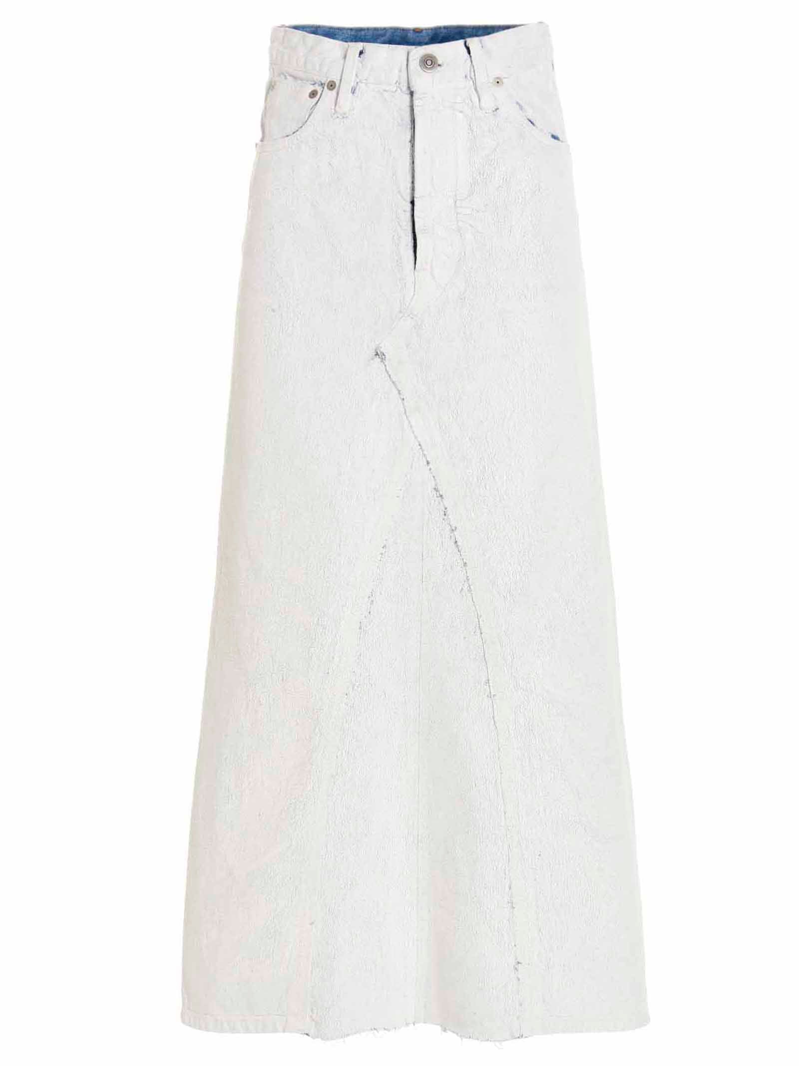 Maison Margiela White Cotton Mini Skirt