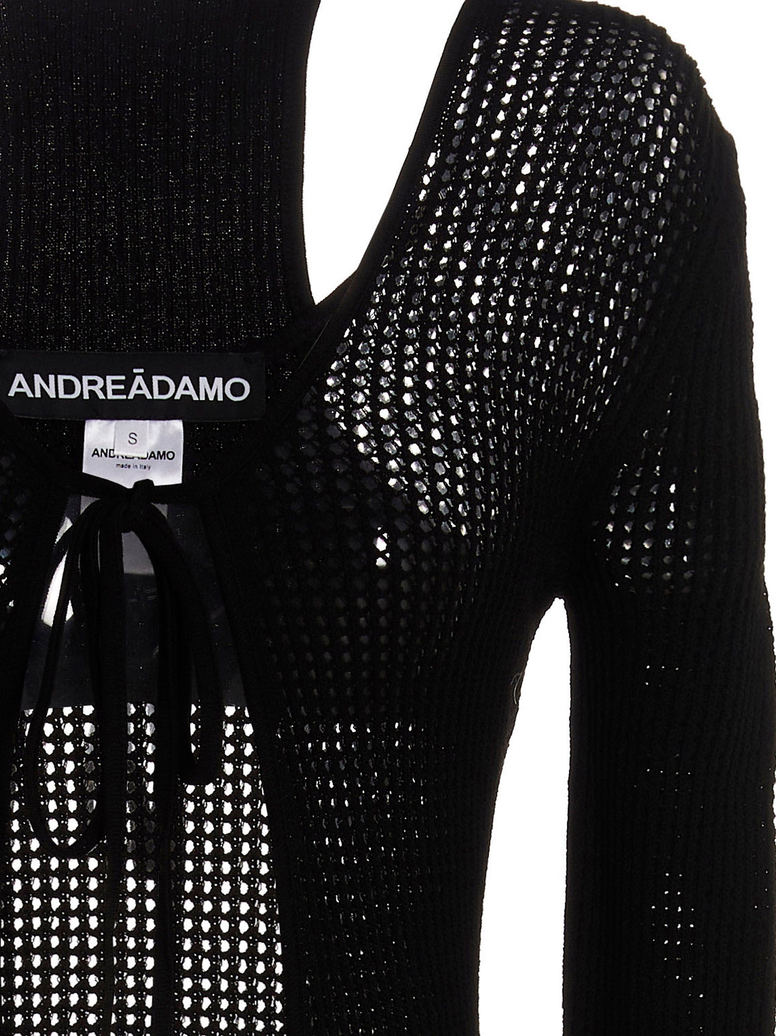 ANDREĀDAMO Black Viscose Cardigan