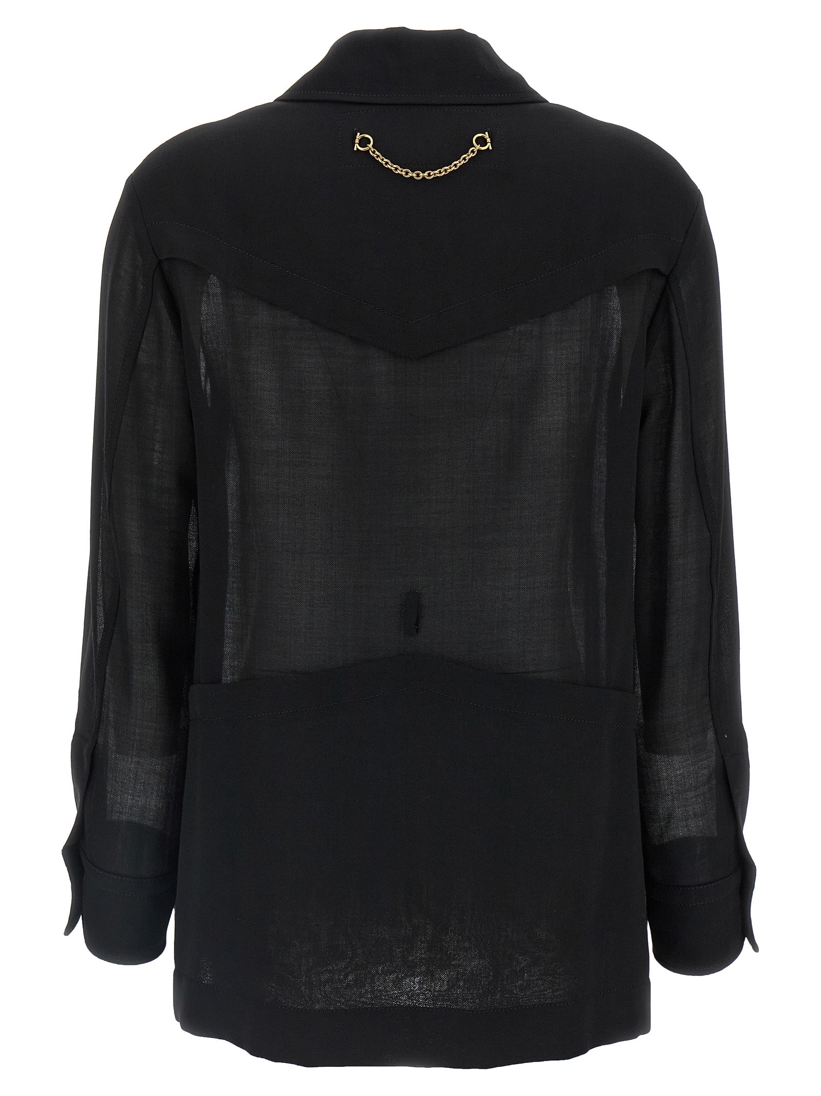 Ferragamo Black Virgin Wool Blouse