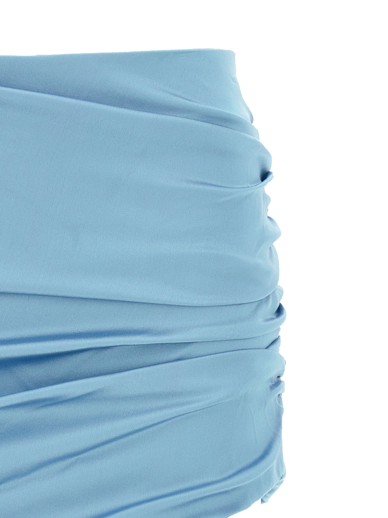 Alessandra Rich Blue Silk Long Skirt