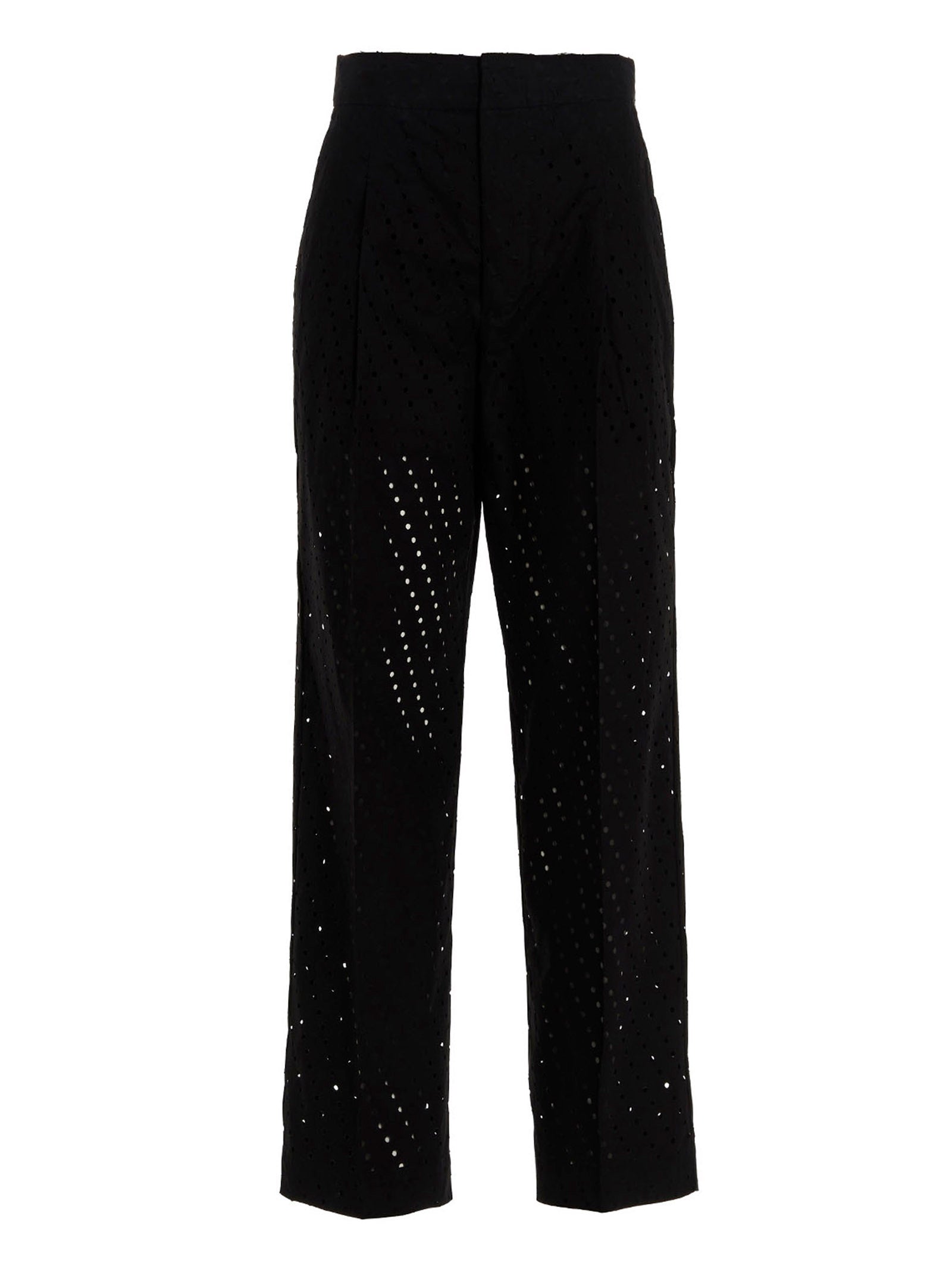 NUDE Black Cotton Casual Pants