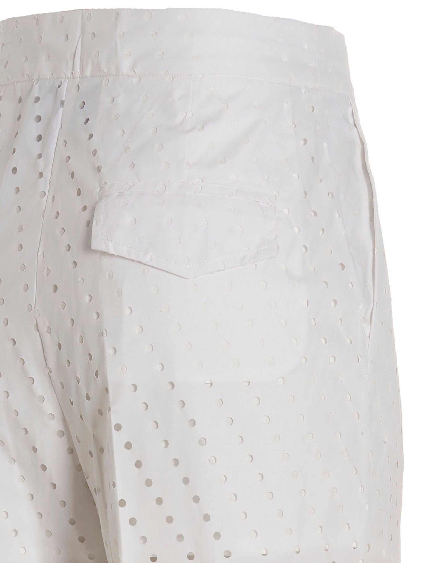 NUDE White Cotton Casual Pants