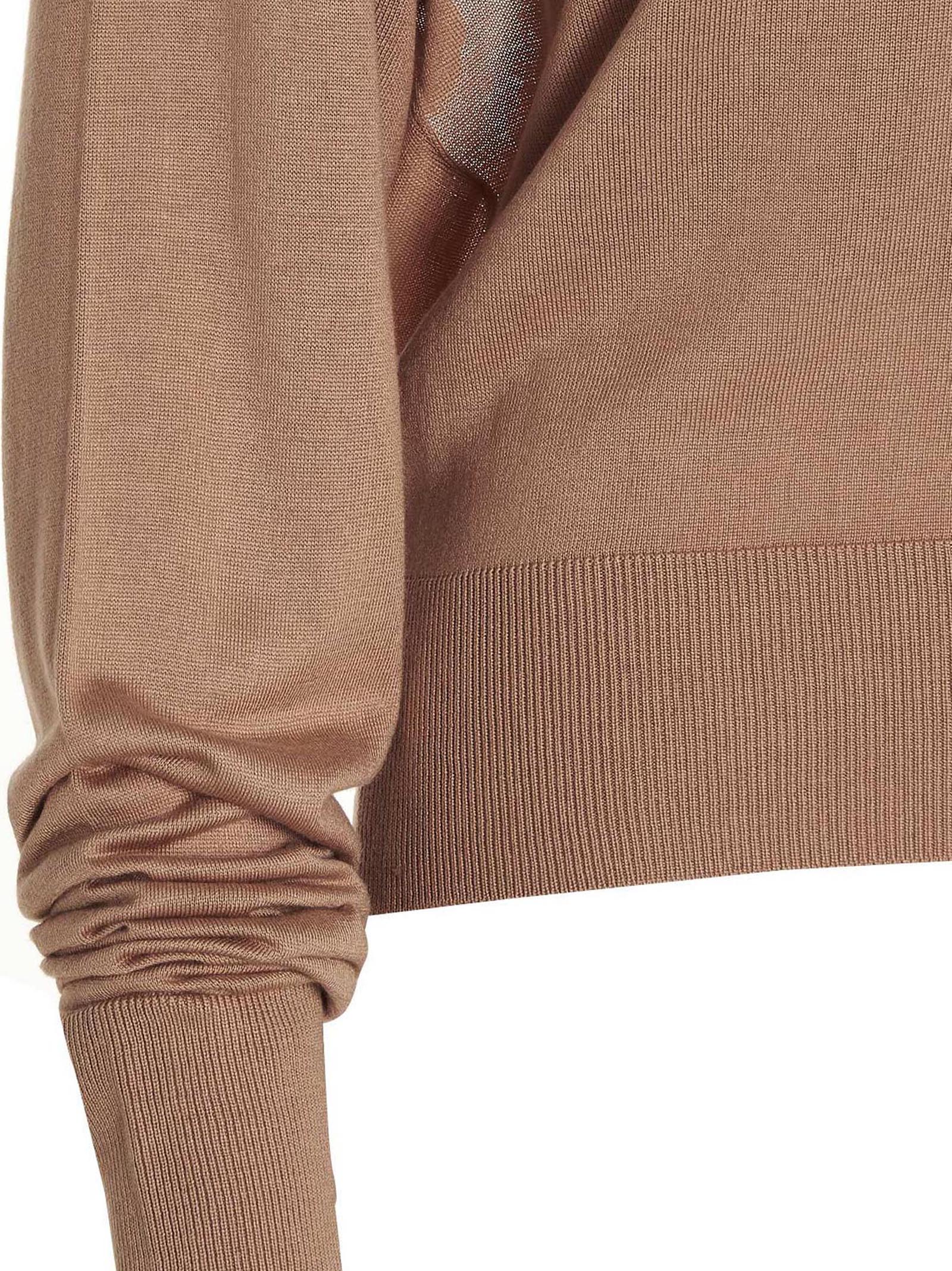 RAMAEL Beige Silk Cardigan