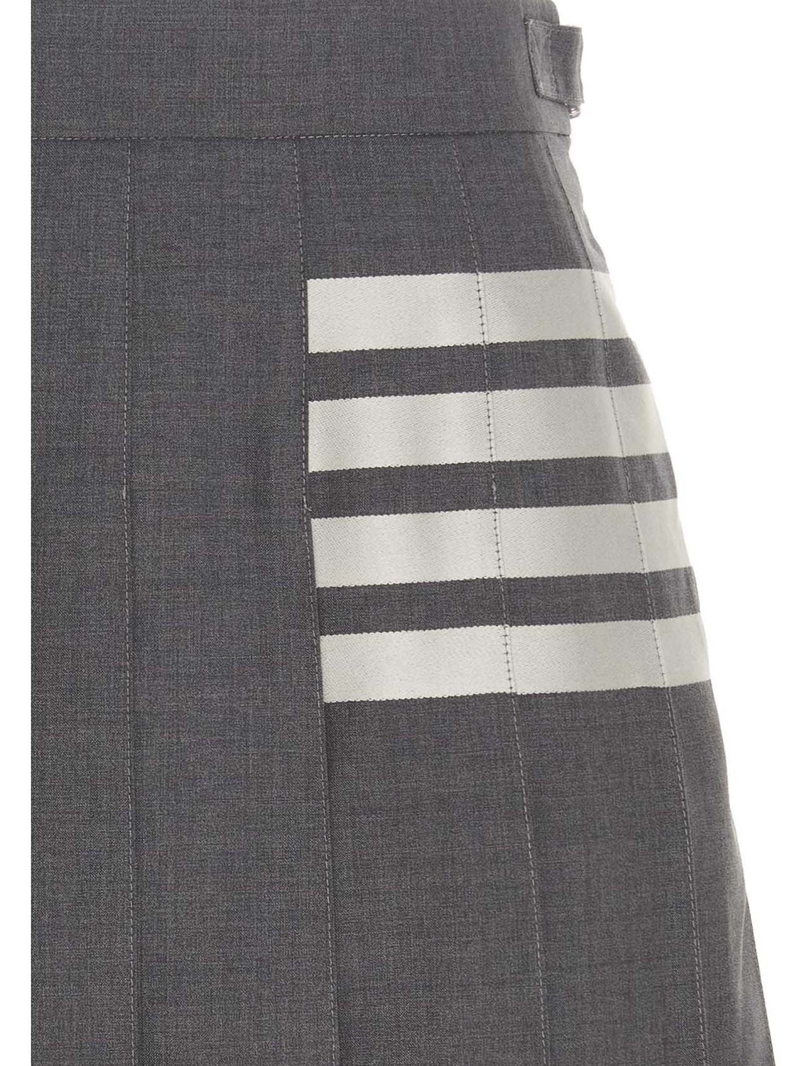 Thom Browne Gray Wool Long Skirt
