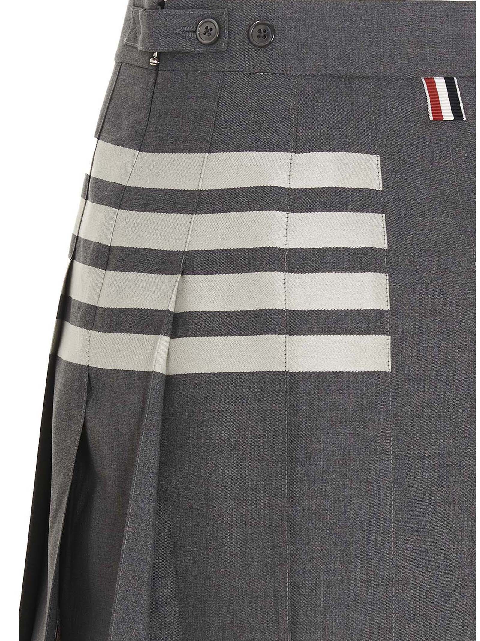 Thom Browne Gray Wool Long Skirt