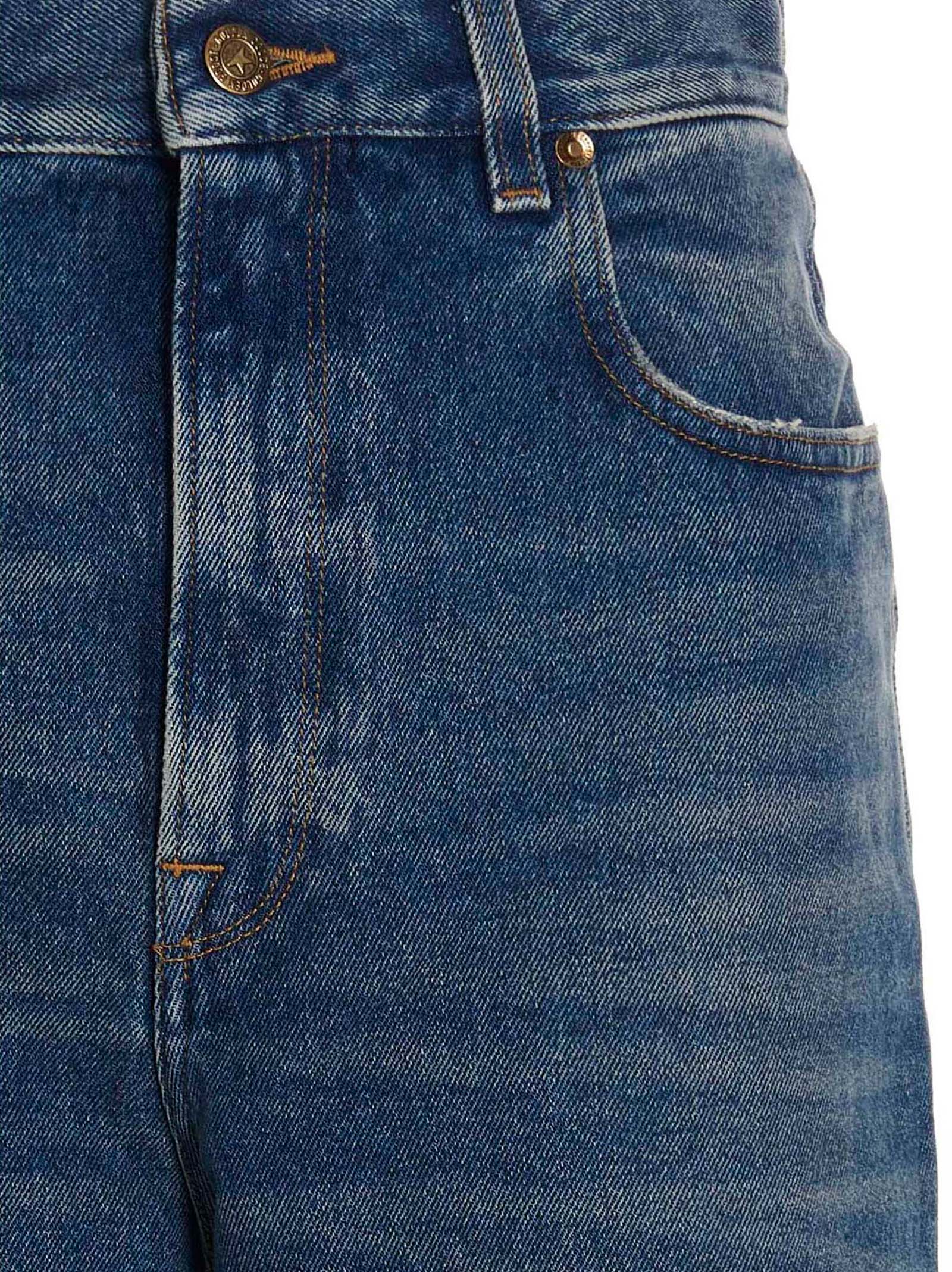 Golden Goose Blue Cotton Straight-Leg Jeans