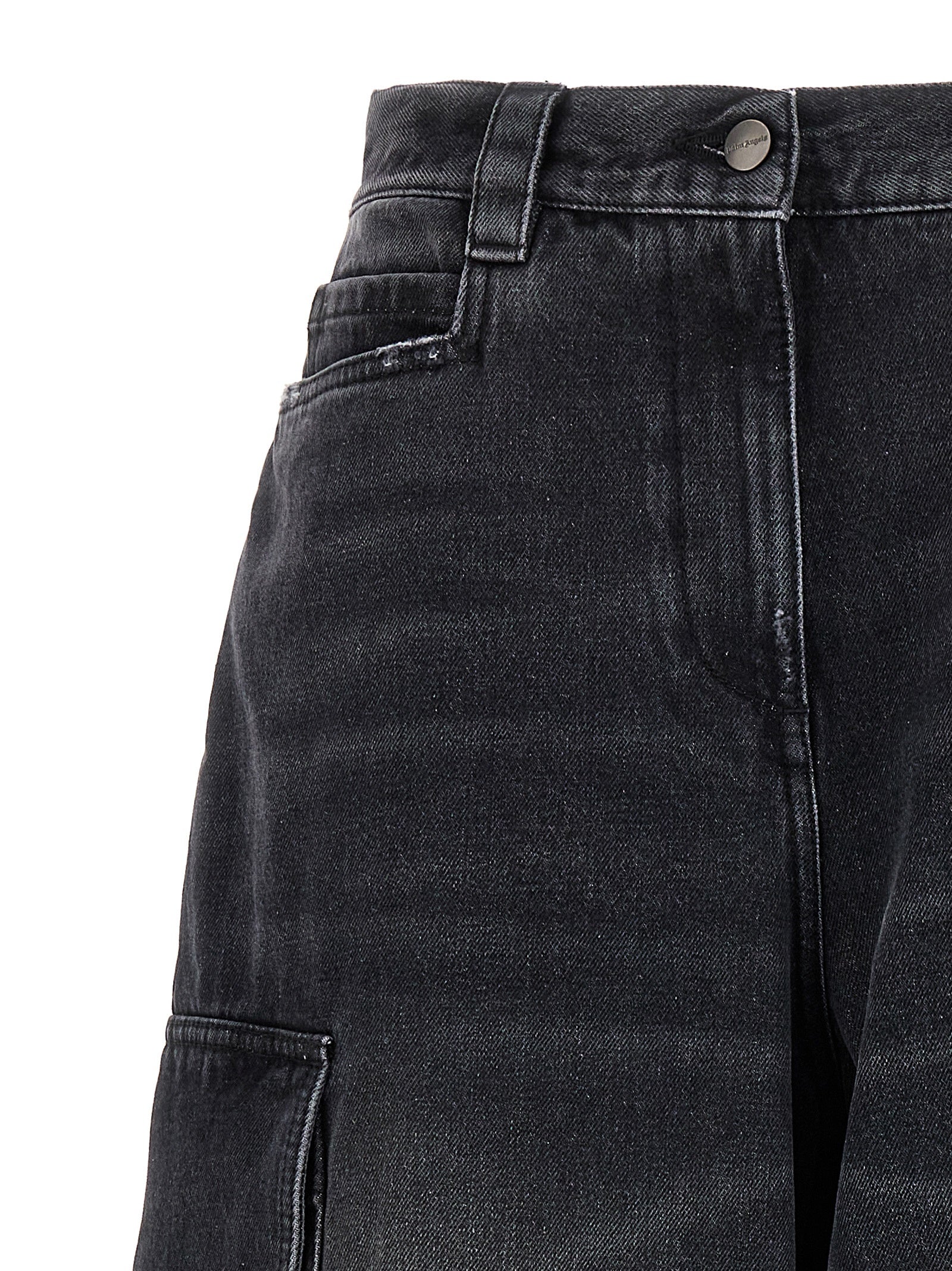 Palm Angels Gray Cotton Cargo Pants