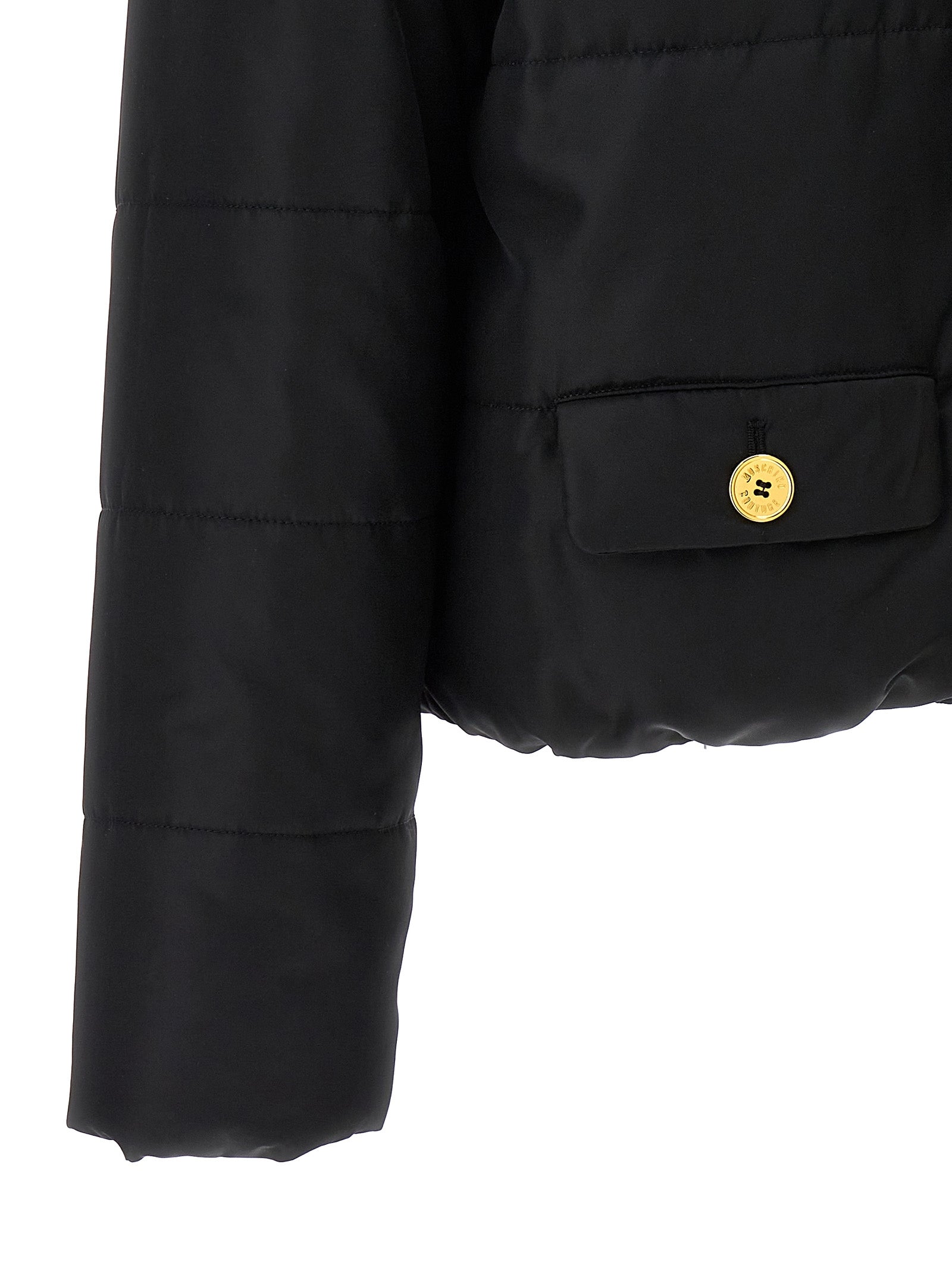 Moschino Black Polyamide Full-Length Jacket
