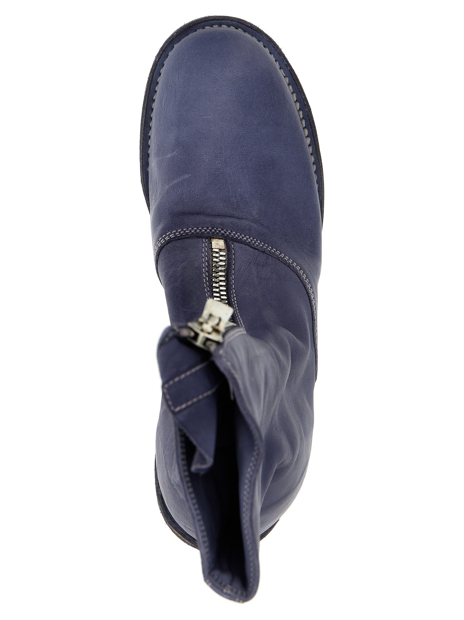 Guidi Purple Leather Ankle Boots