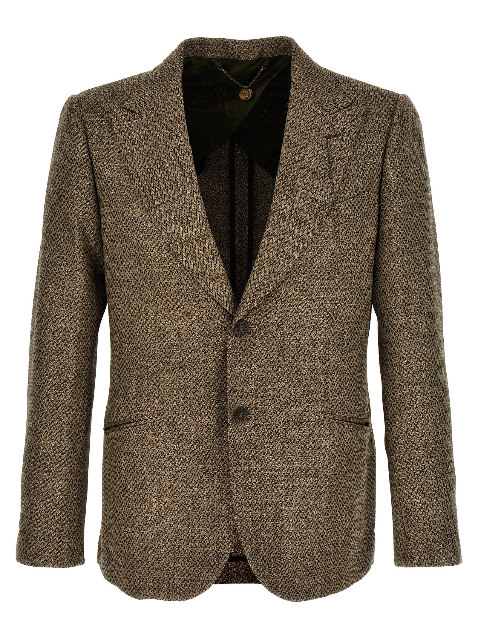MAURIZIO MIRI Beige Alpaca Leather Blazer