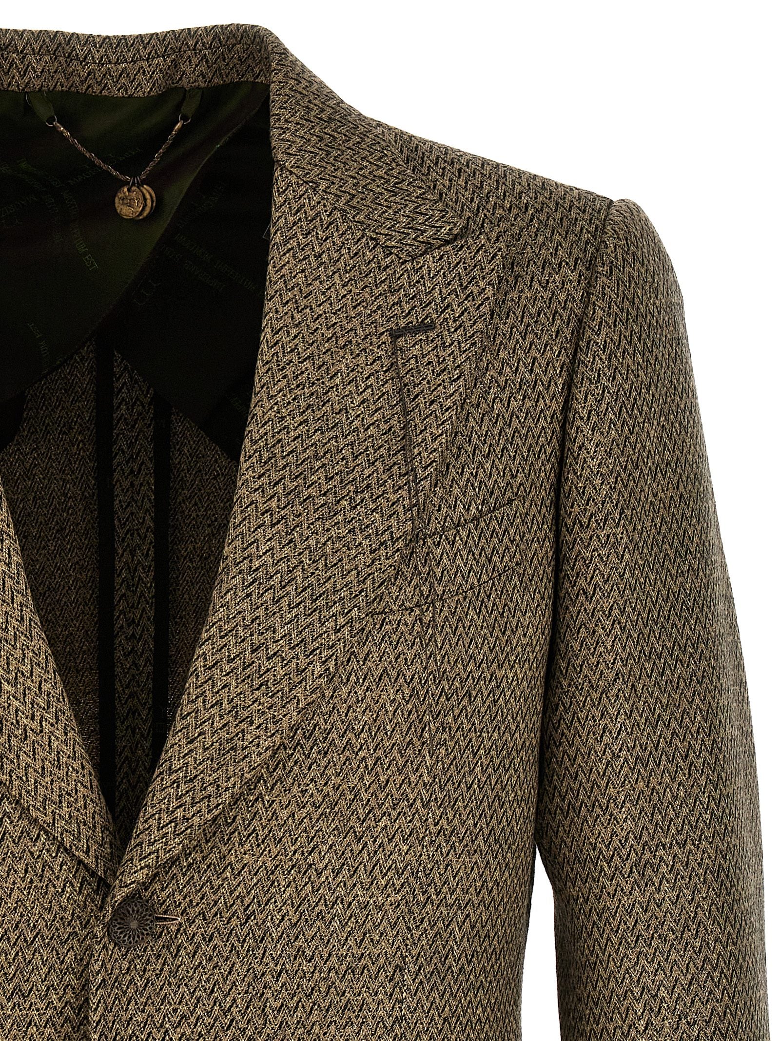 MAURIZIO MIRI Beige Alpaca Leather Blazer