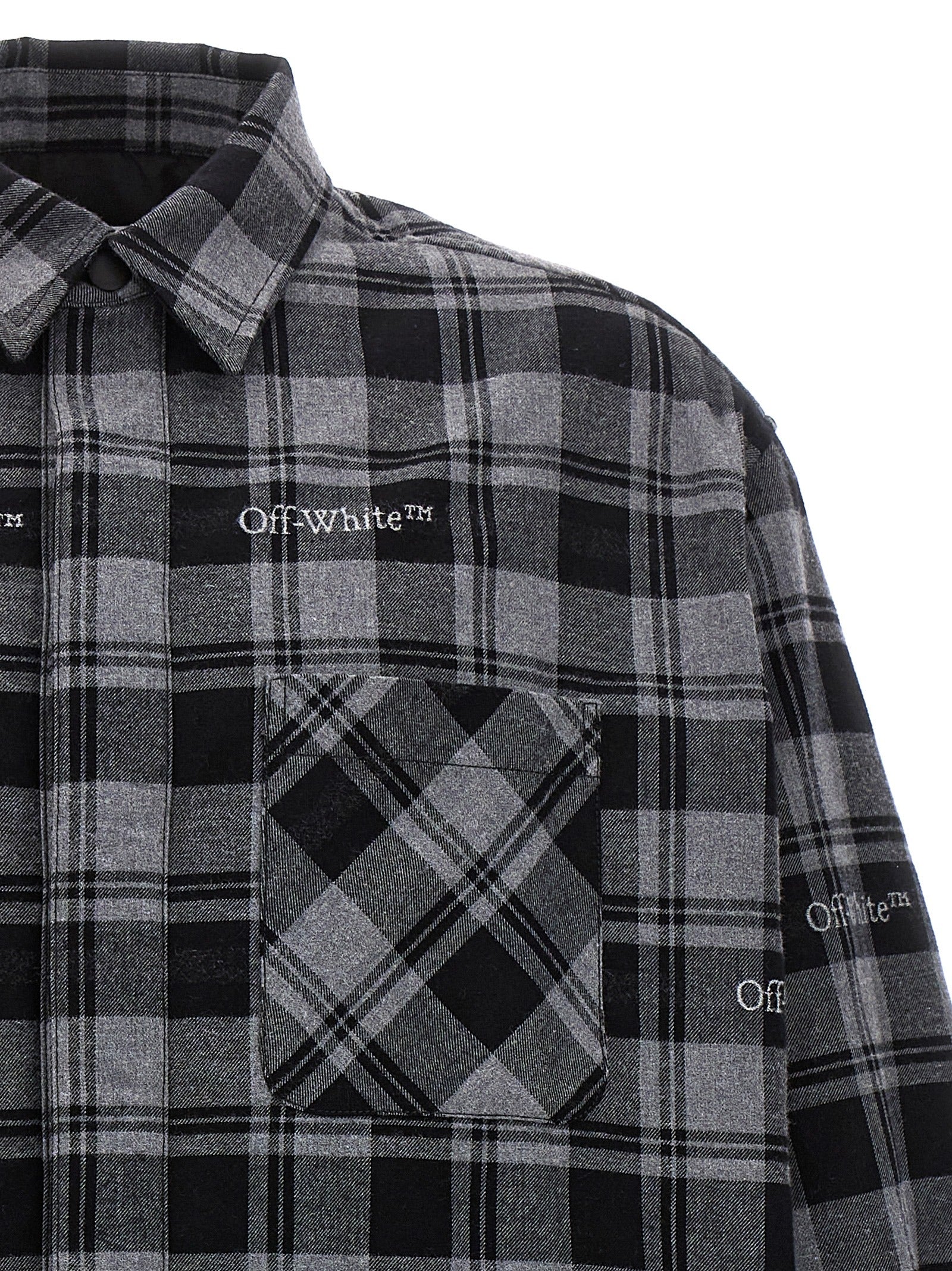 Off-White Gray Cotton Shell Jacket