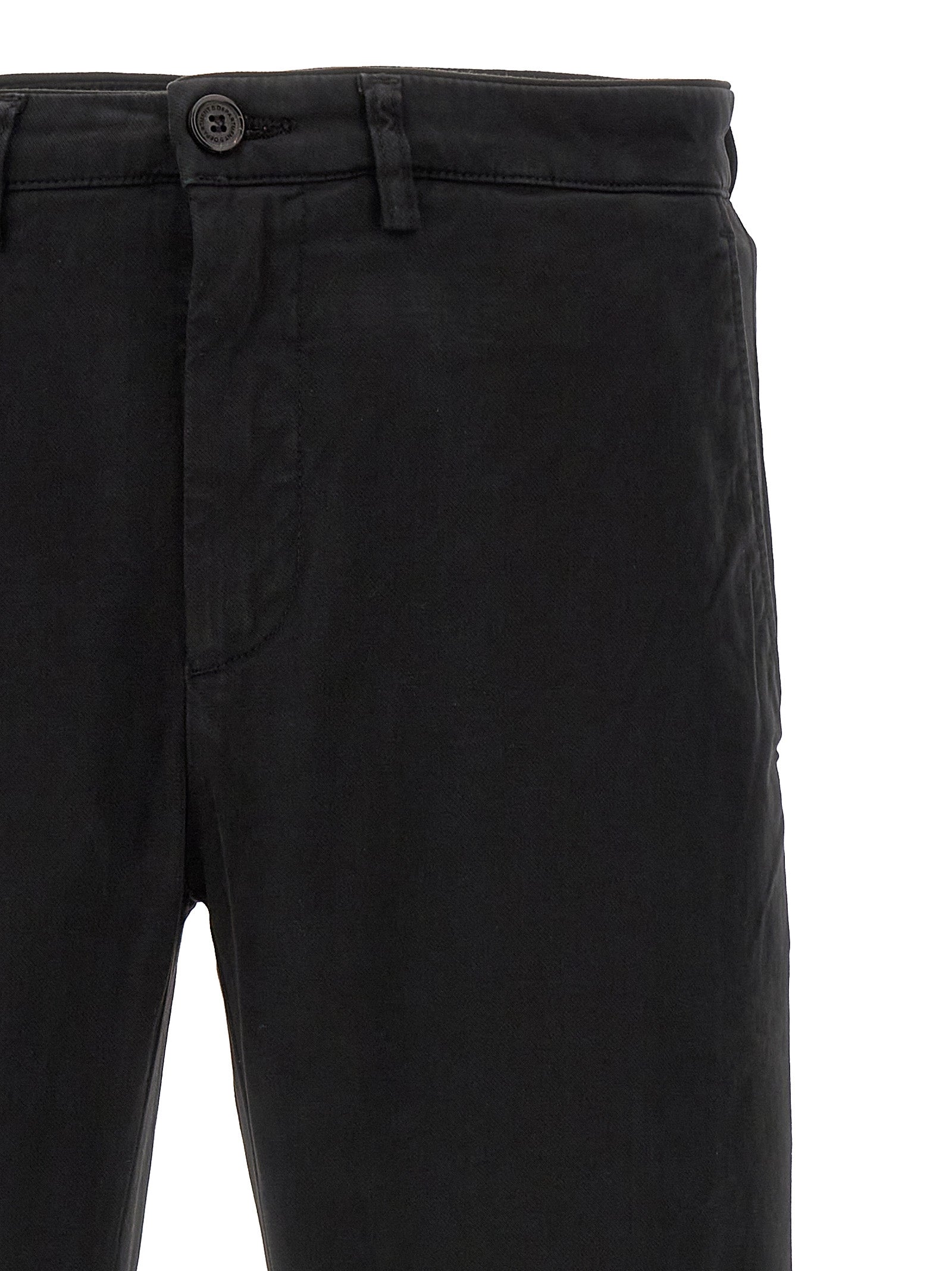 Department 5 Black Cotton Casual Pants