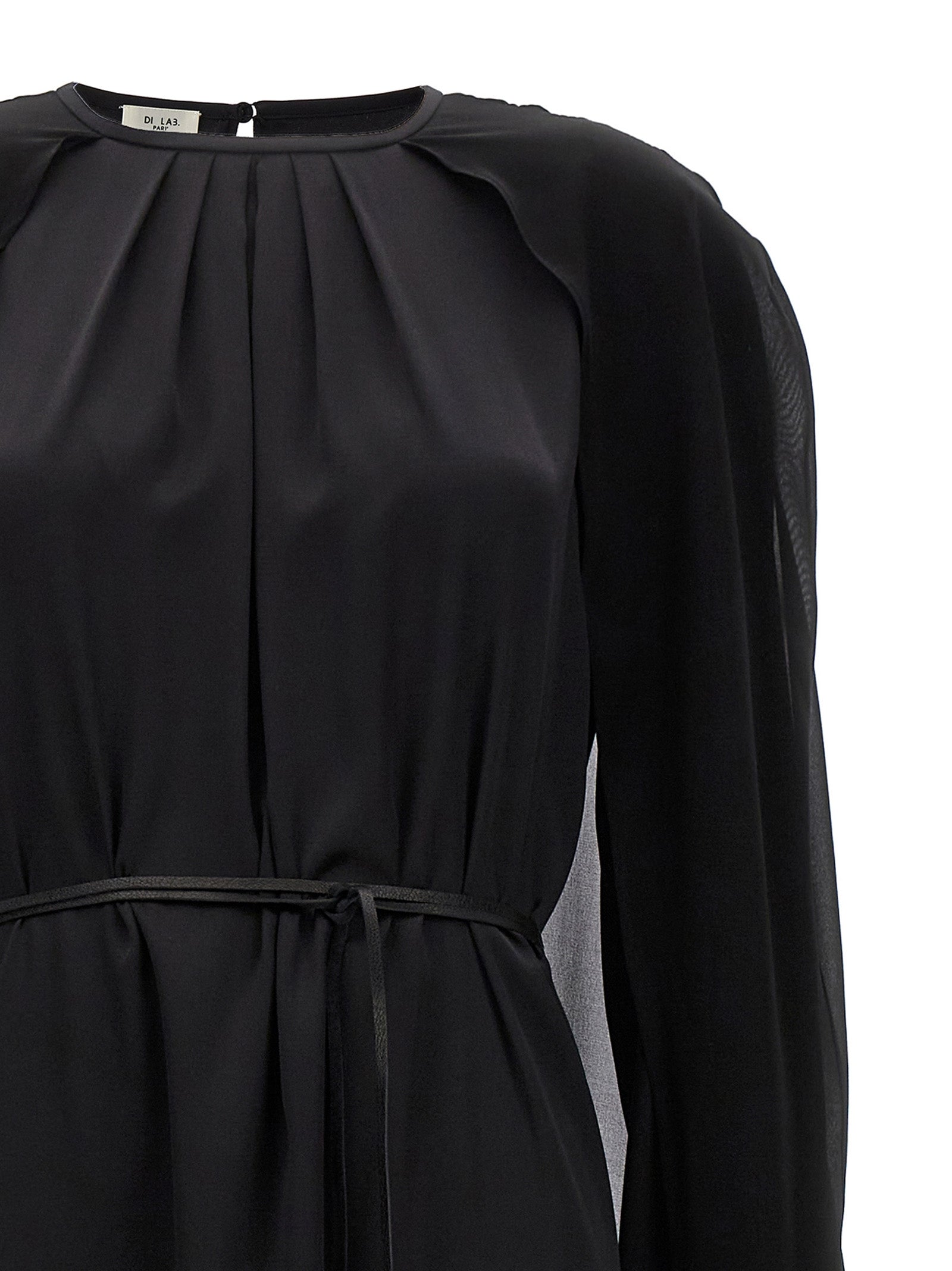 DI.LA3 PARI' Black Silk Long Dress