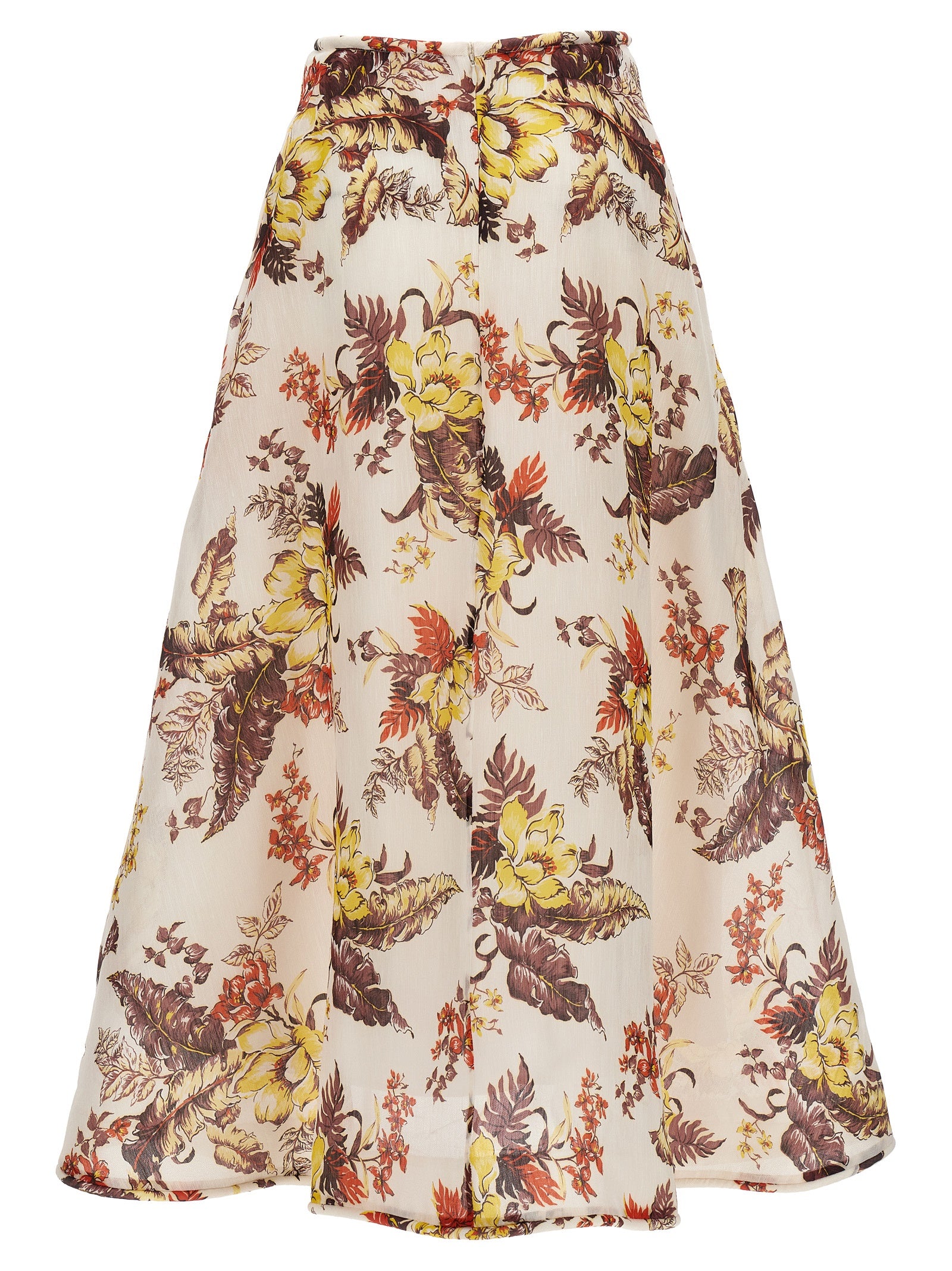 Zimmermann Multicolor Linen Midi Skirt