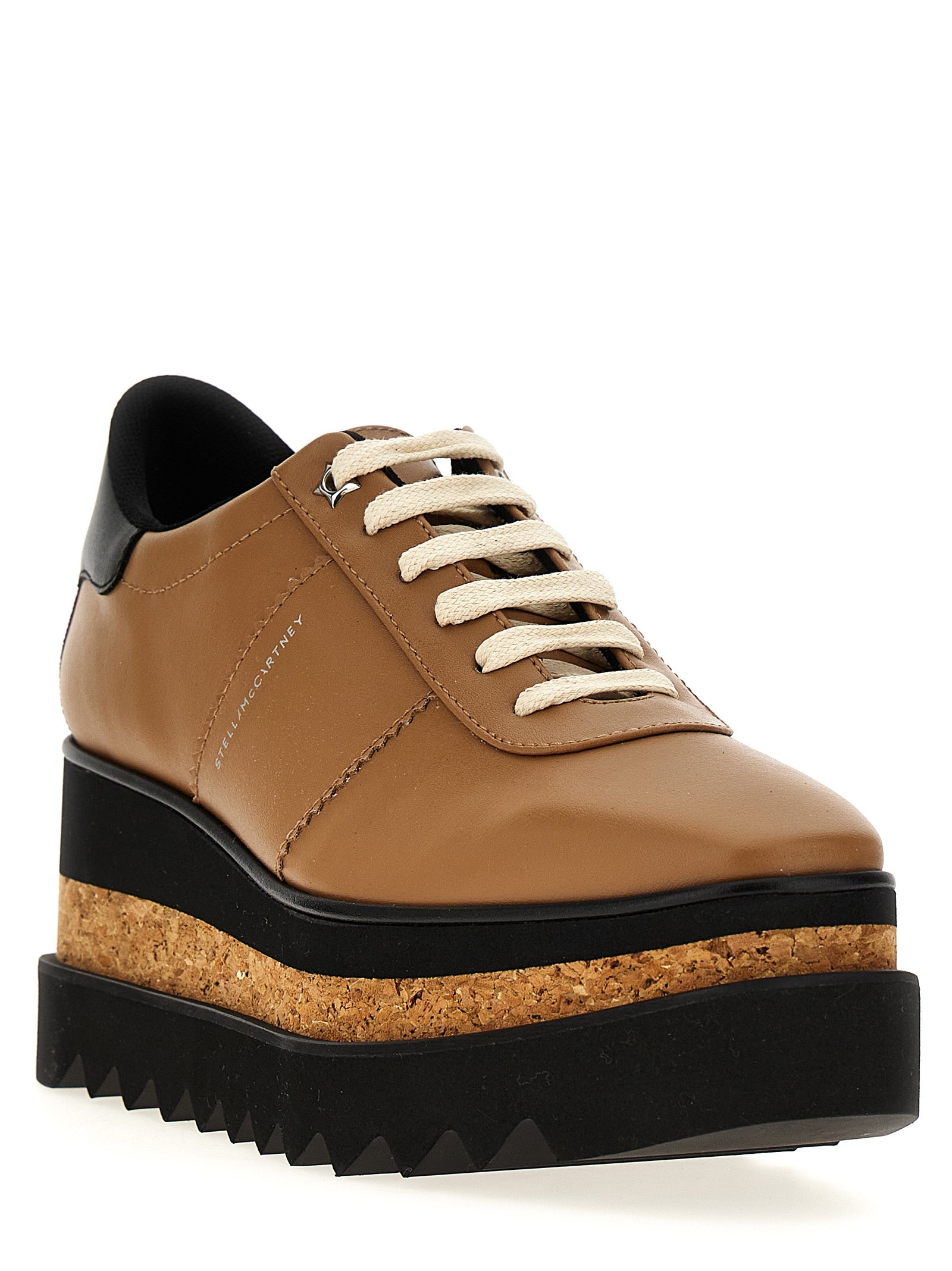 Stella McCartney Brown Polyester Wedge Sneaker