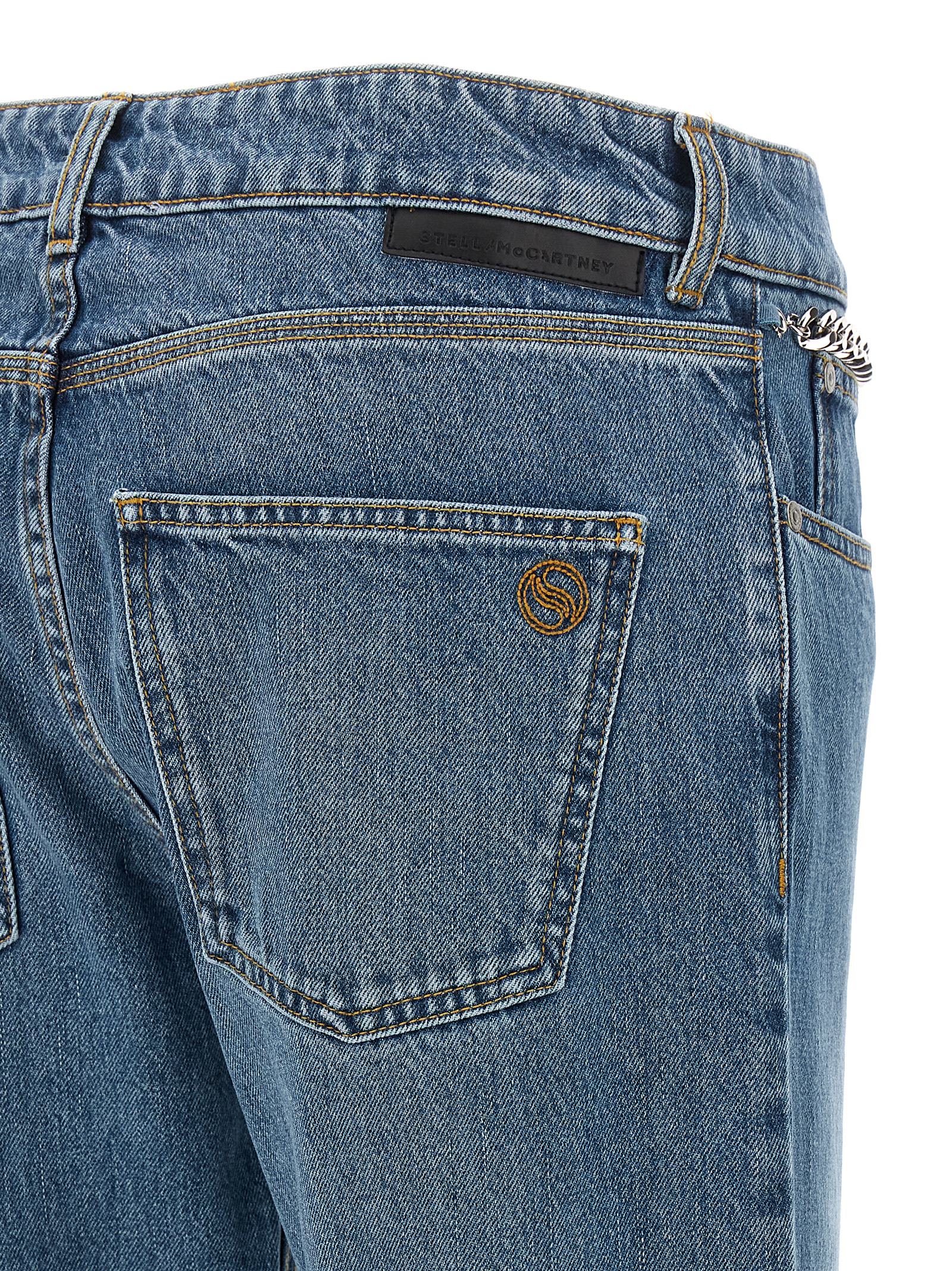 Stella McCartney Blue Cotton Cropped Jeans