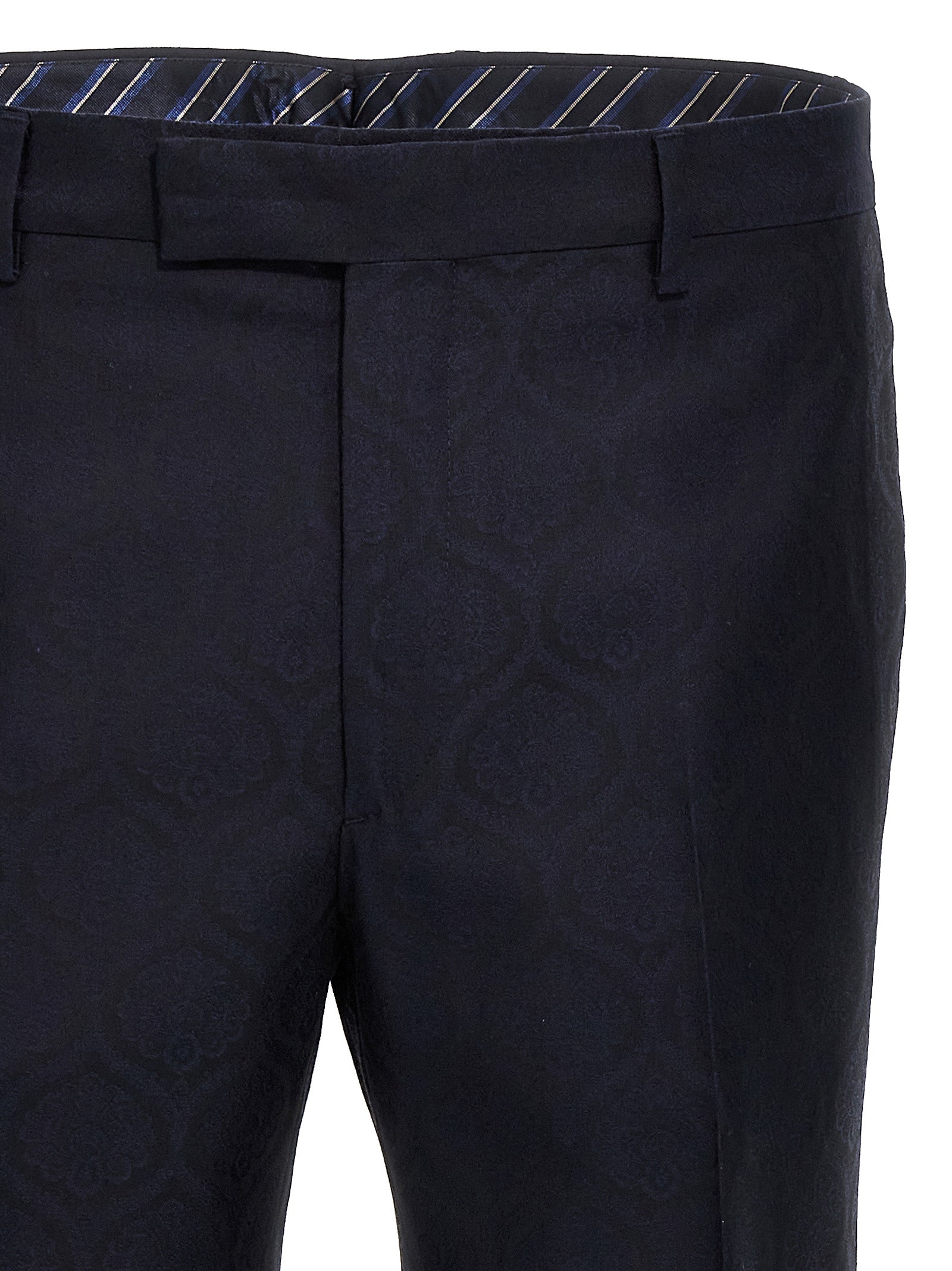 Etro Blue Cotton Dress Pants