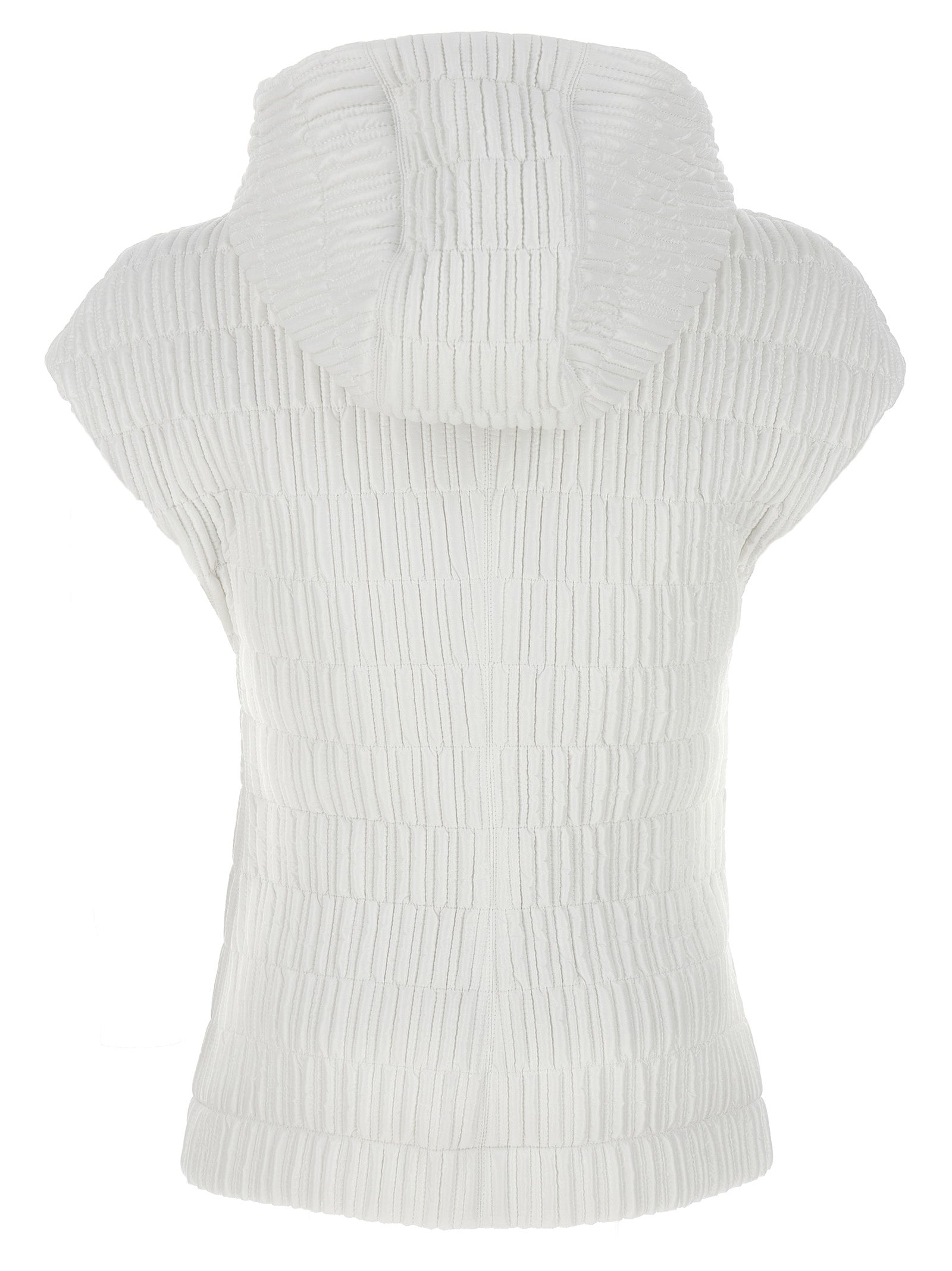 Ferragamo White Polyamide Sleeveless Jacket