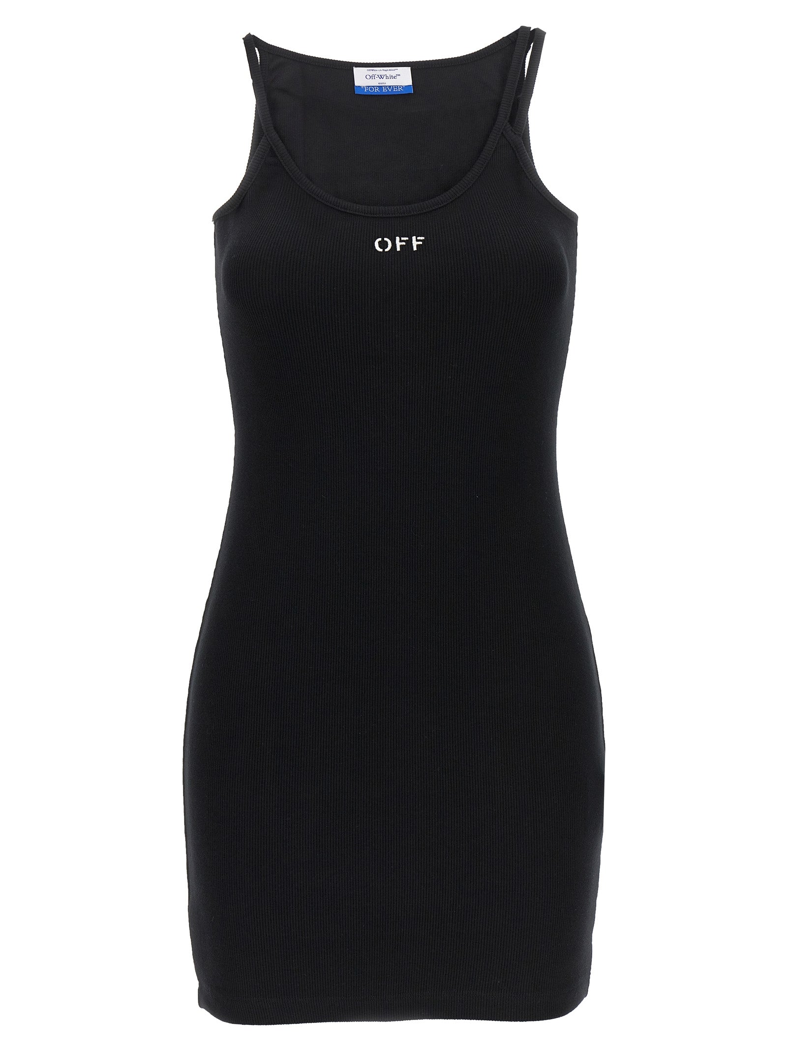 Off-White Black Cotton Short Dress
