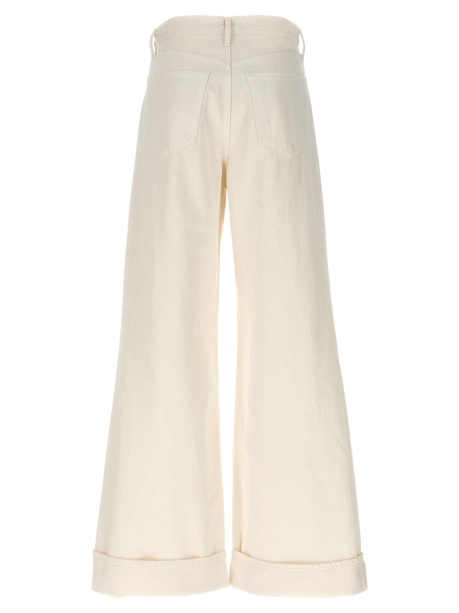 Agolde White Cotton High-Waisted Jean