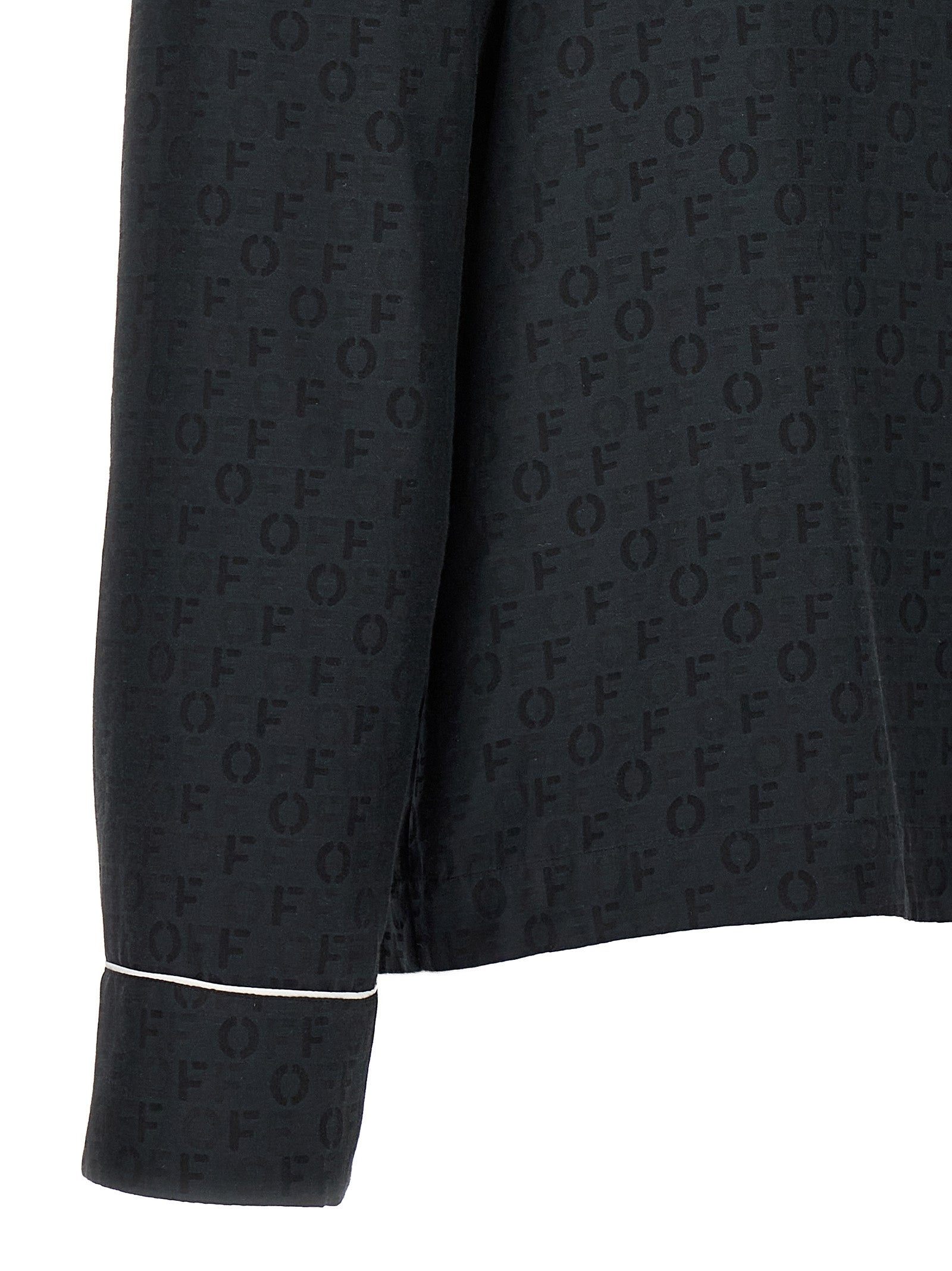 Off-White Black Silk Blouse