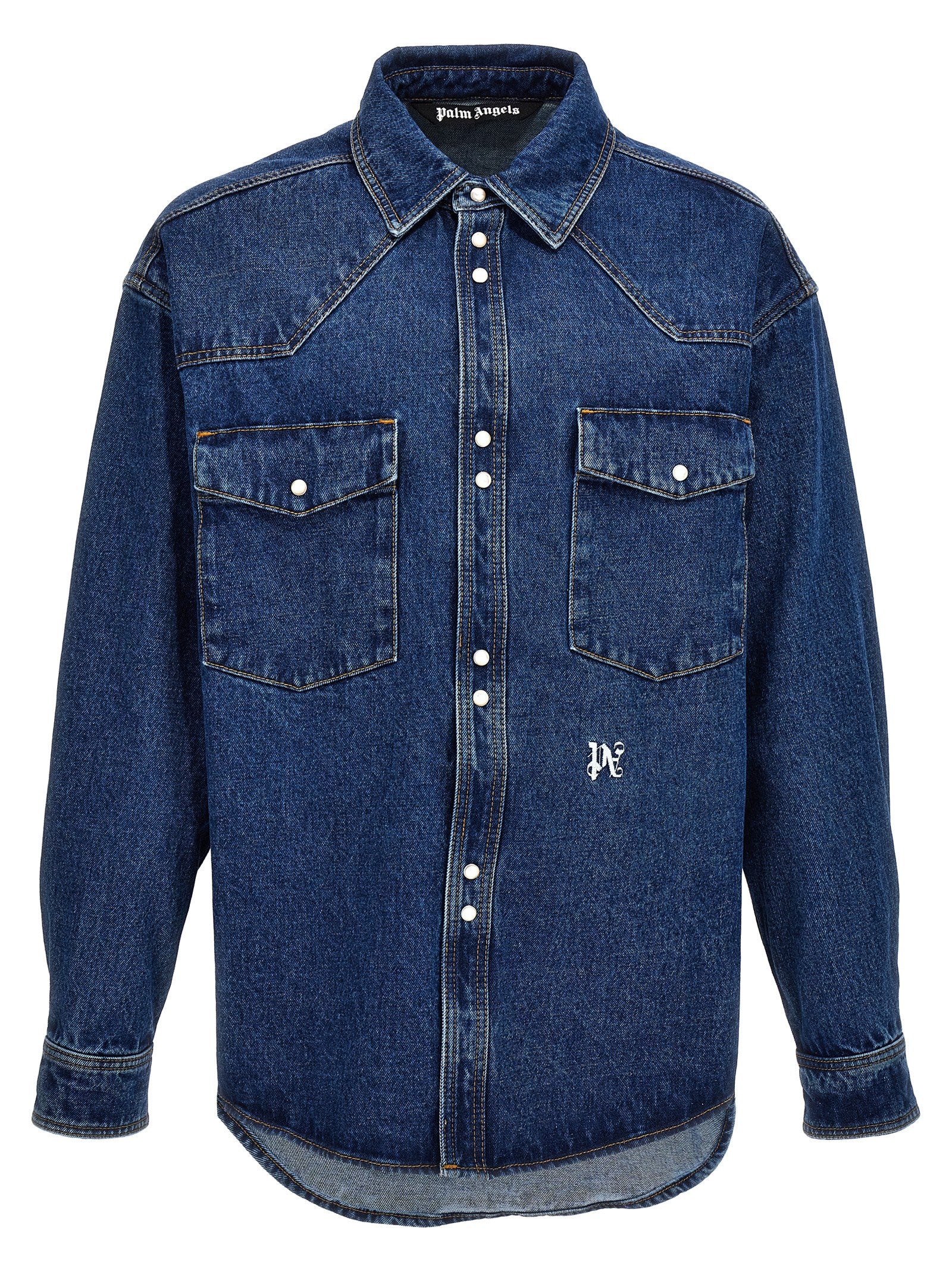 Palm Angels Blue Polyester Denim Jacket