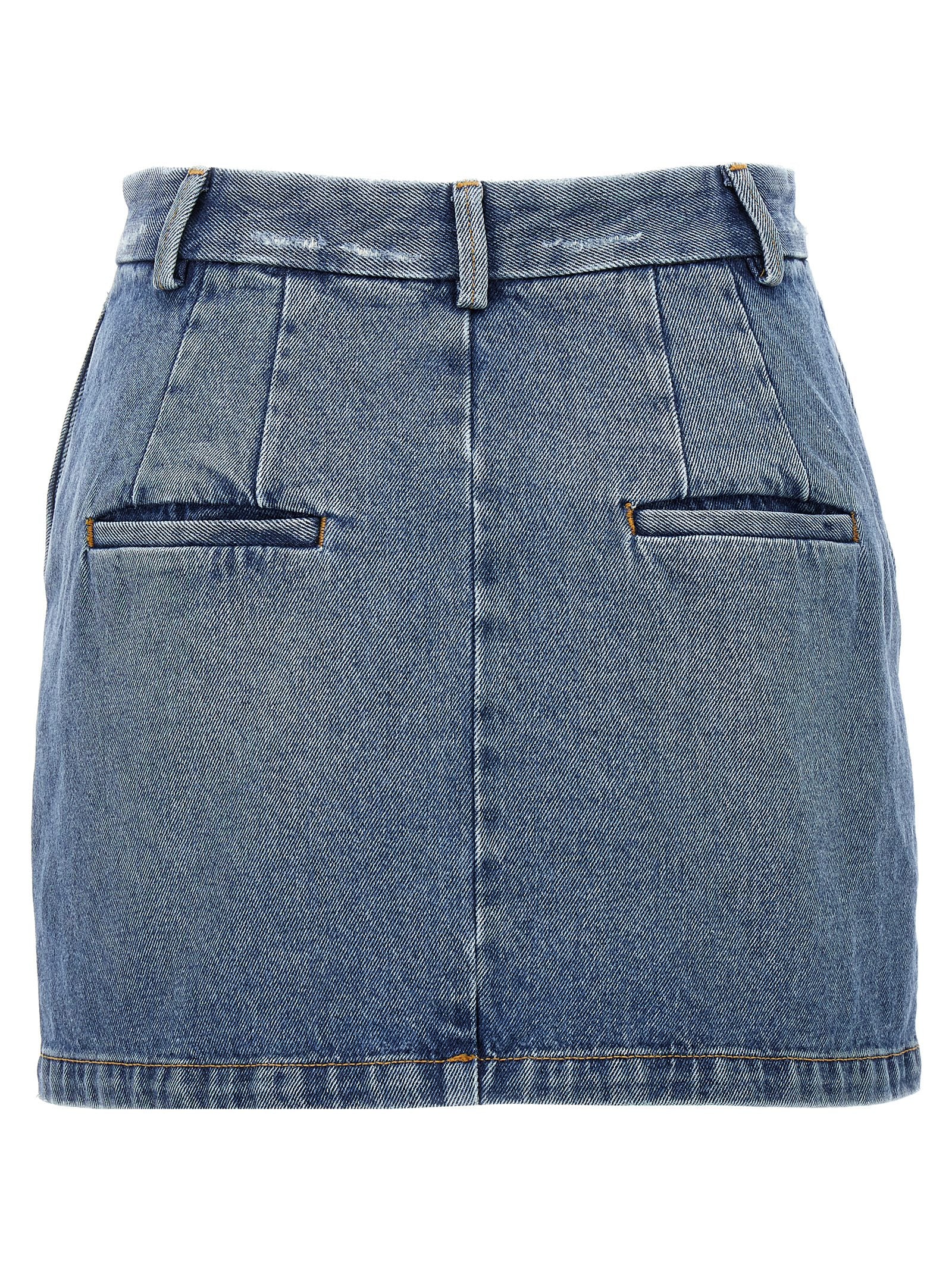 Armarium Blue Cotton Long Skirt