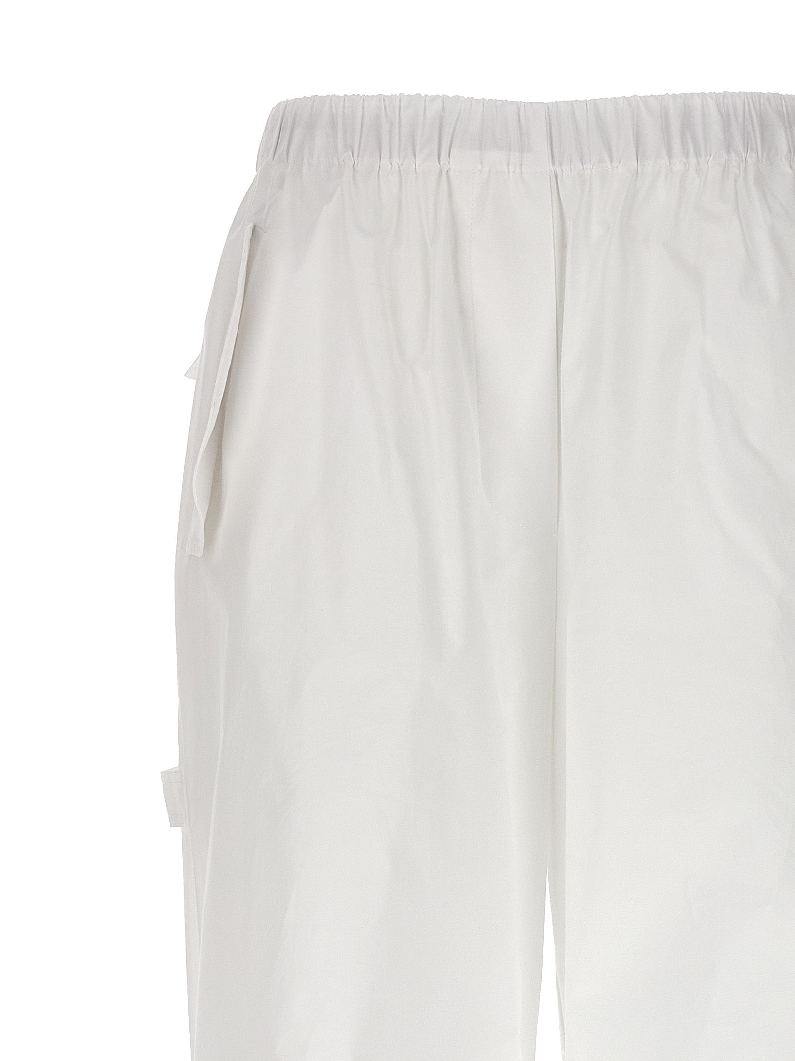 NUDE White Cotton Cargo Pants