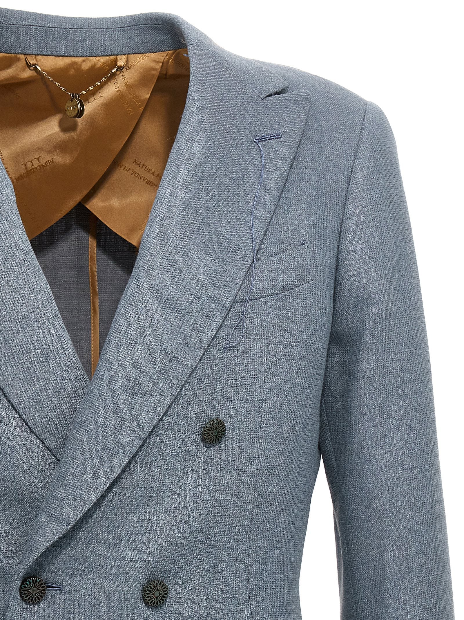 MAURIZIO MIRI Blue Silk Blazer