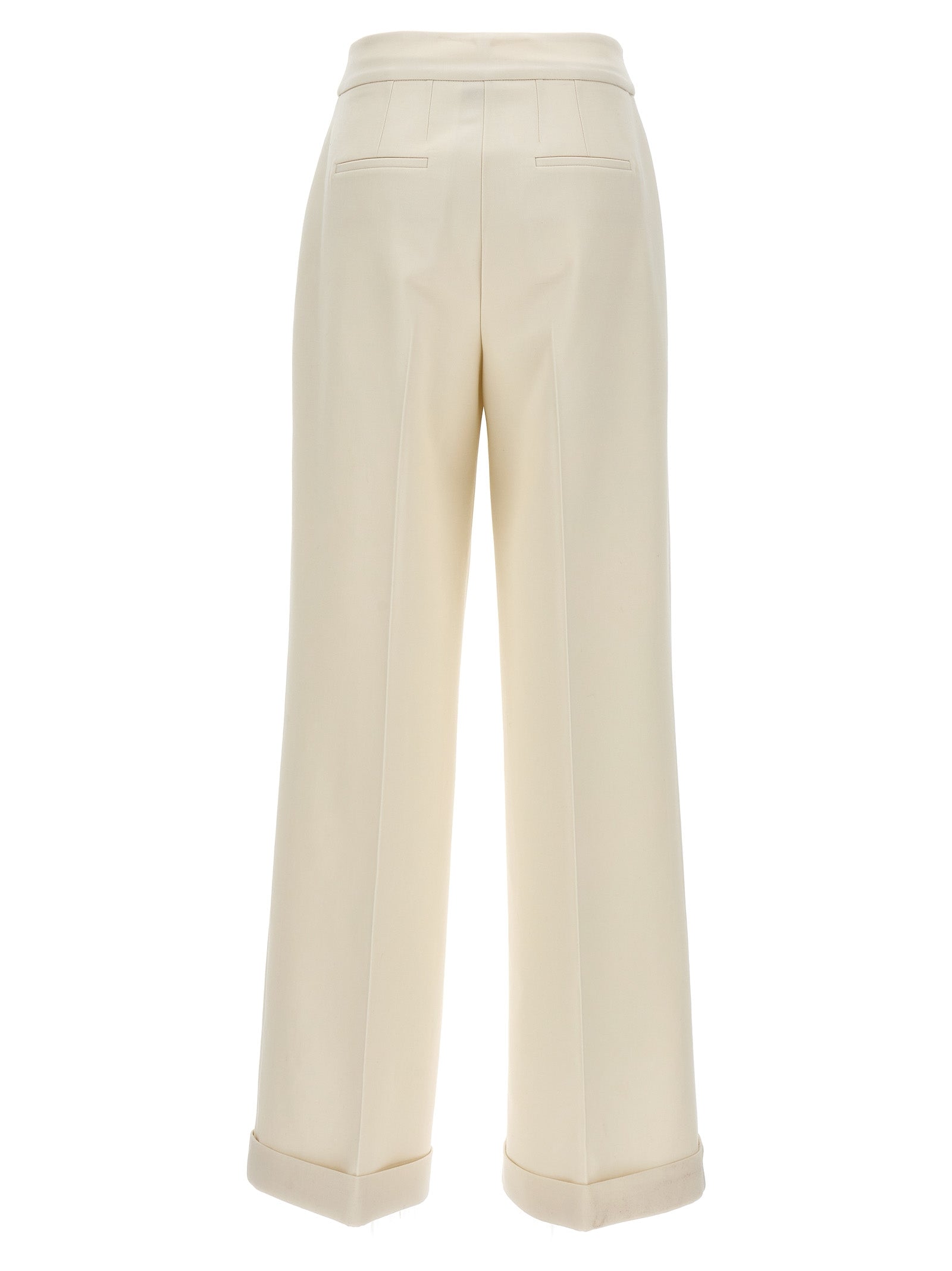 Kiton White Virgin Wool Casual Pants