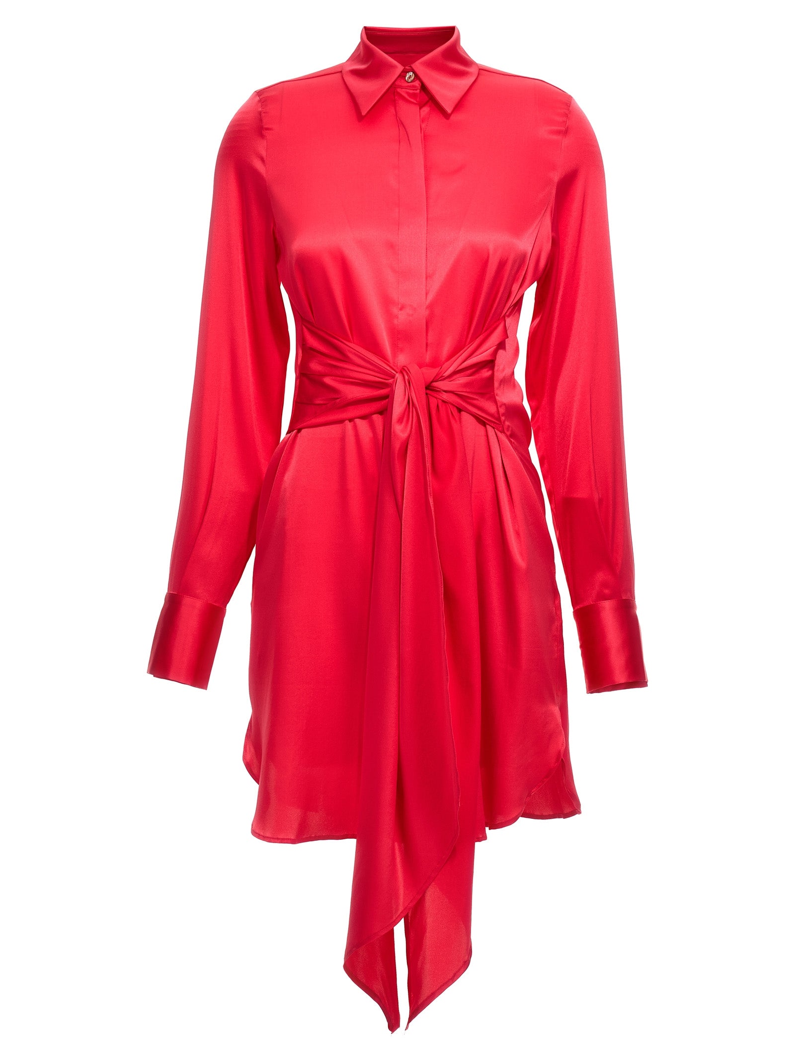 LE TWINS Fuchsia Silk Short Dress