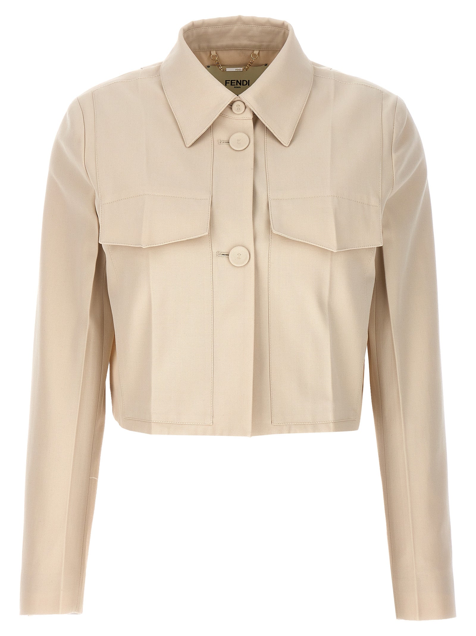 Fendi Beige Wool Full-Length Jacket