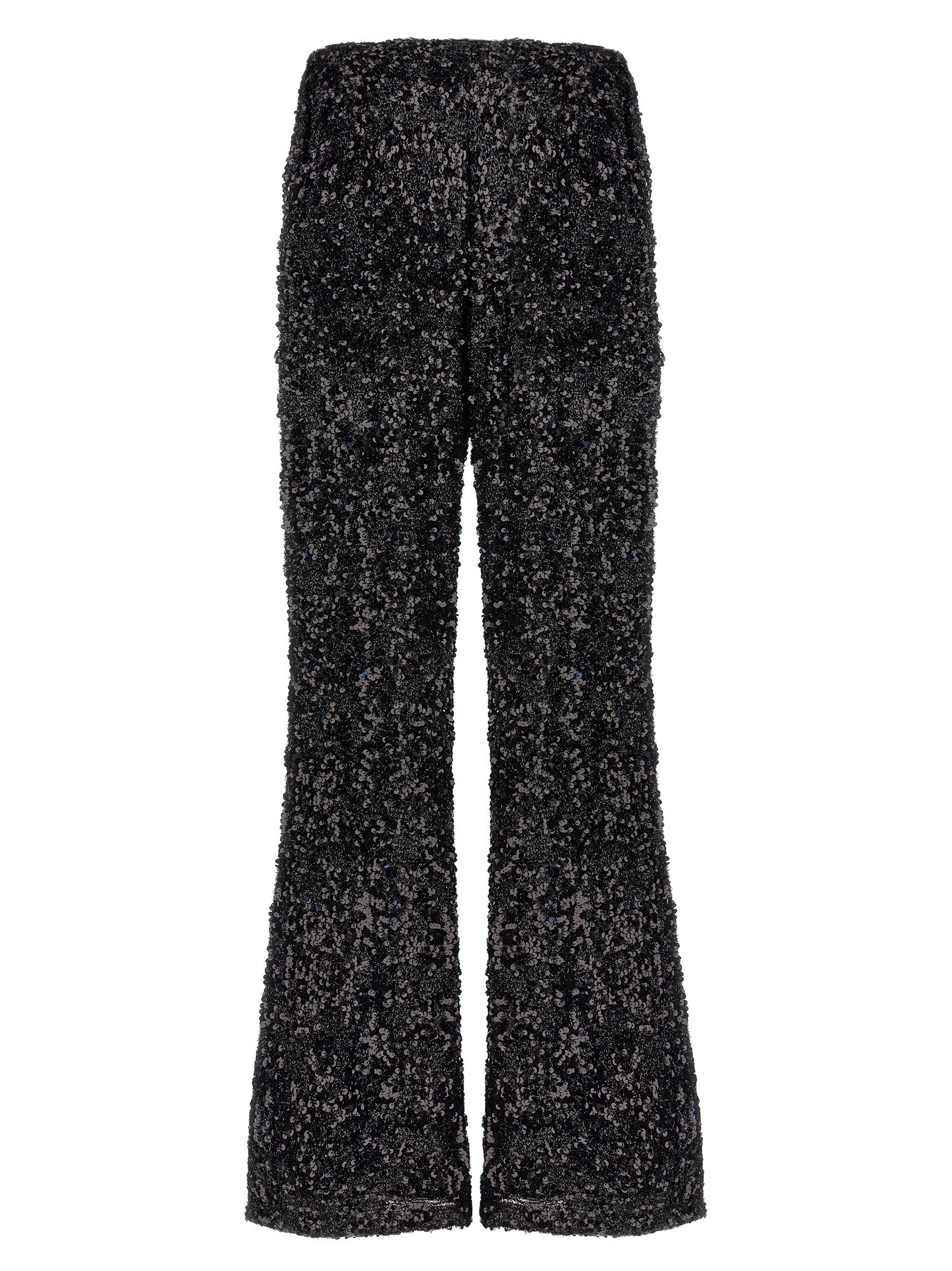 LE TWINS Black Polyester Flared Pants