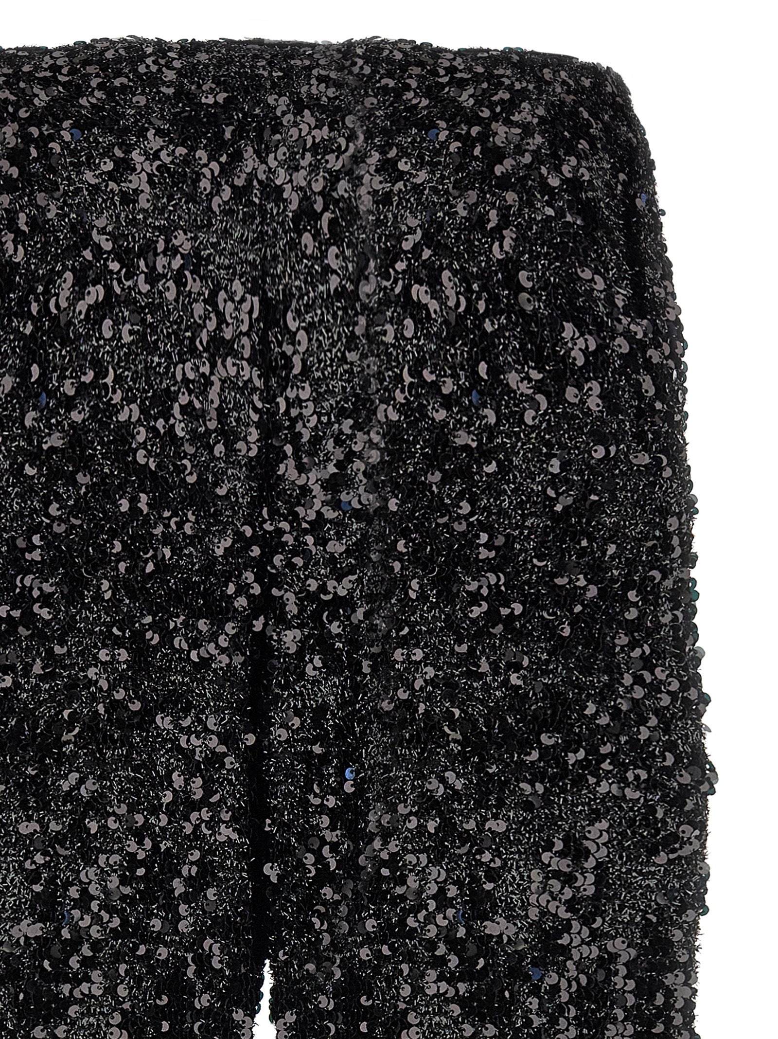 LE TWINS Black Polyester Flared Pants