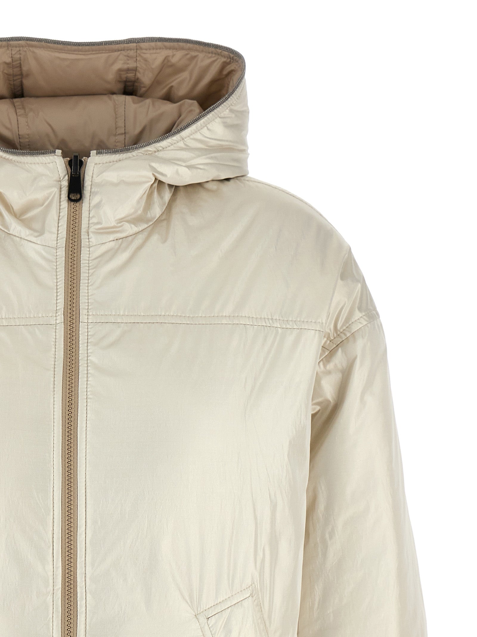 Brunello Cucinelli Beige Polyester Full-Length Jacket