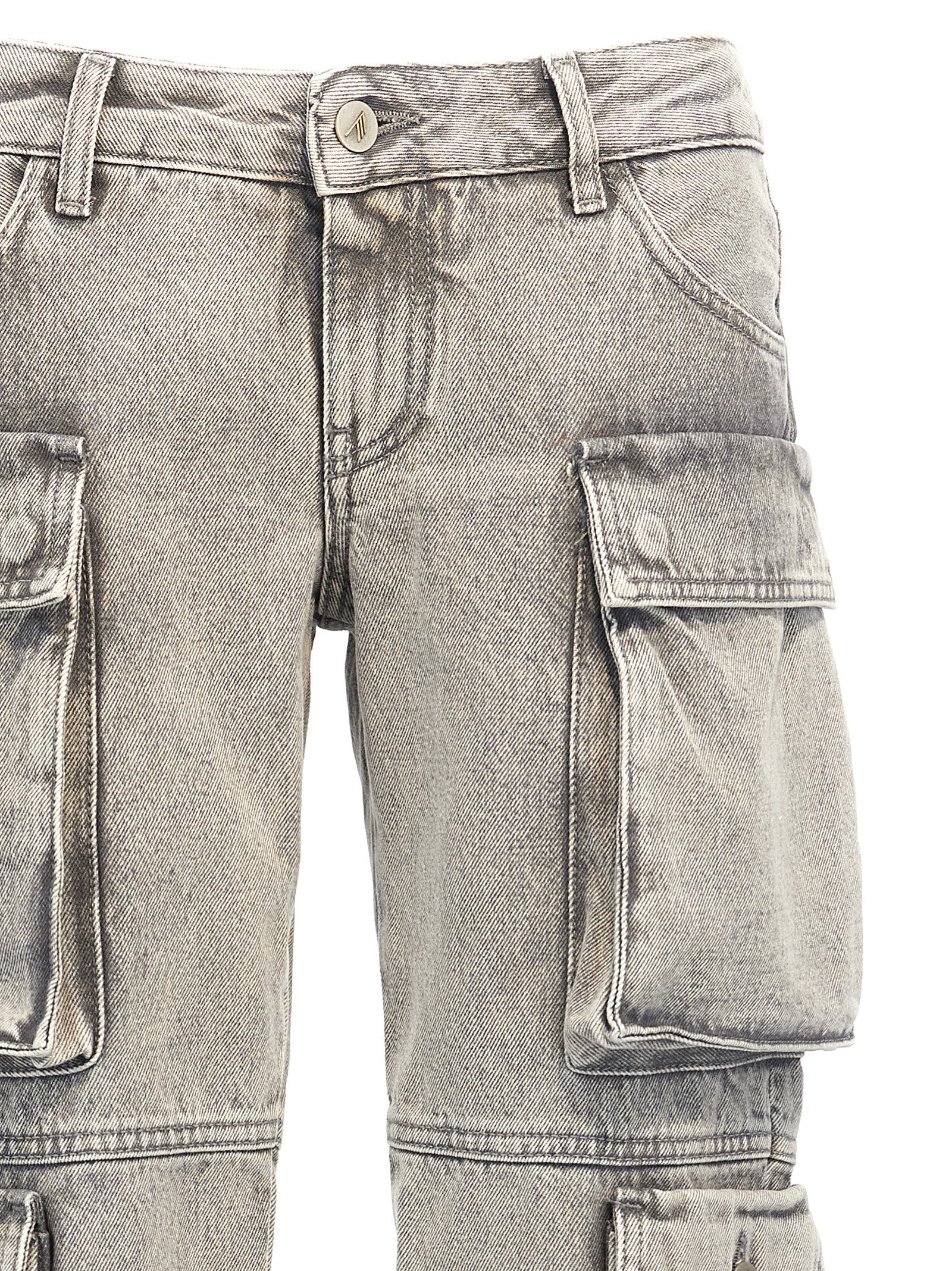 The Attico Gray Cotton Cargo Pants