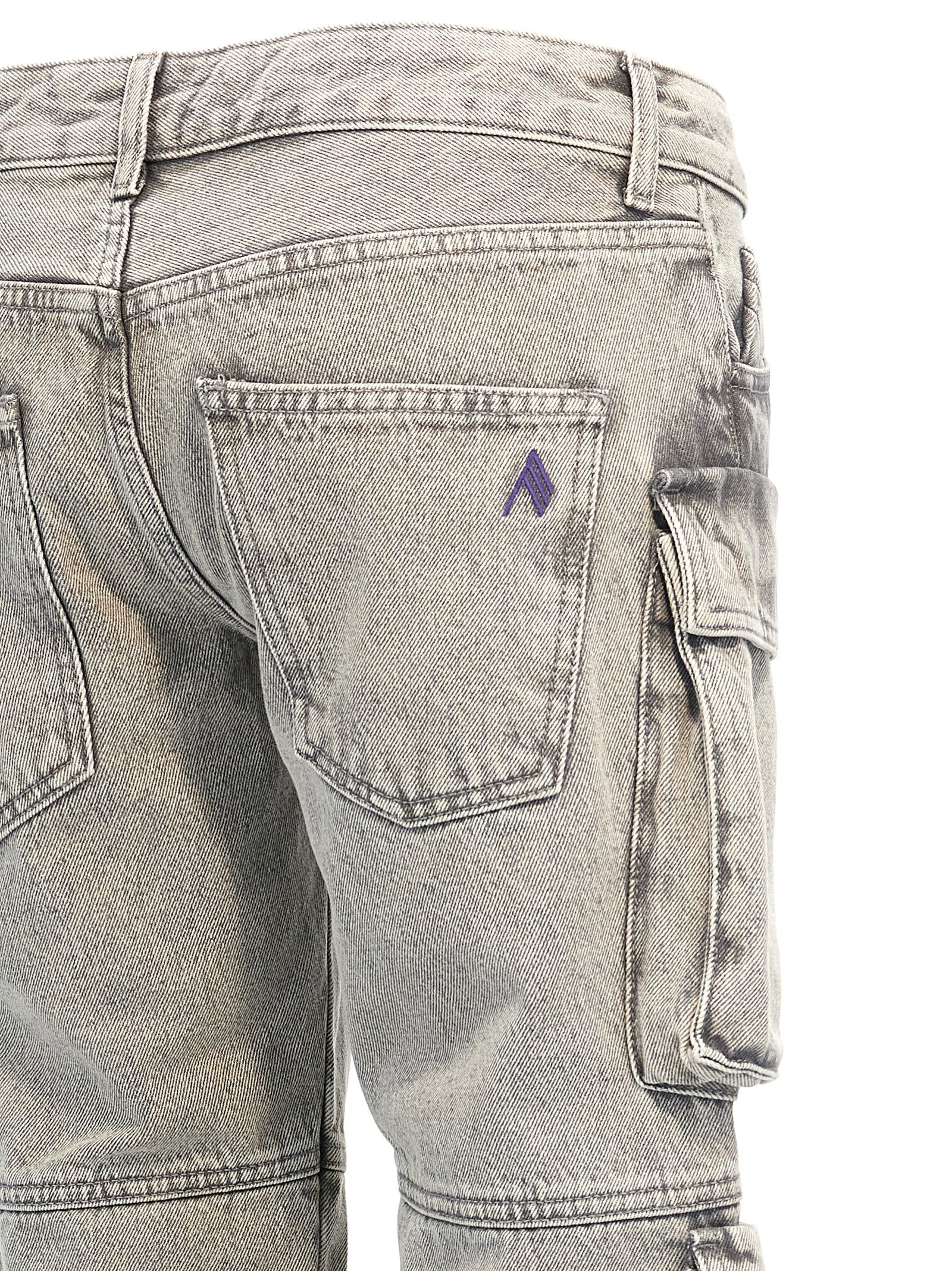 The Attico Gray Cotton Cargo Pants