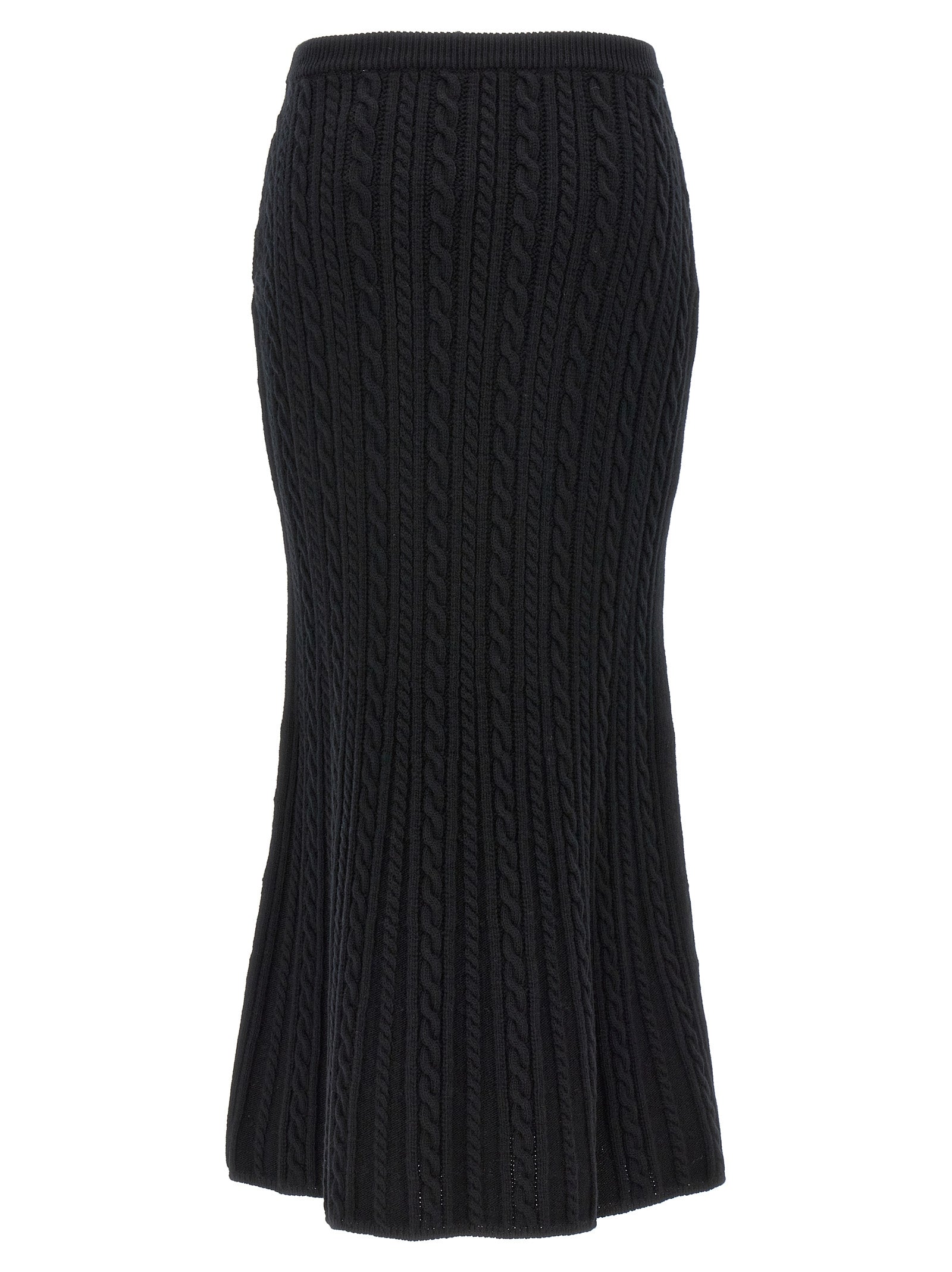 Alessandra Rich Black Wool Mini Skirt