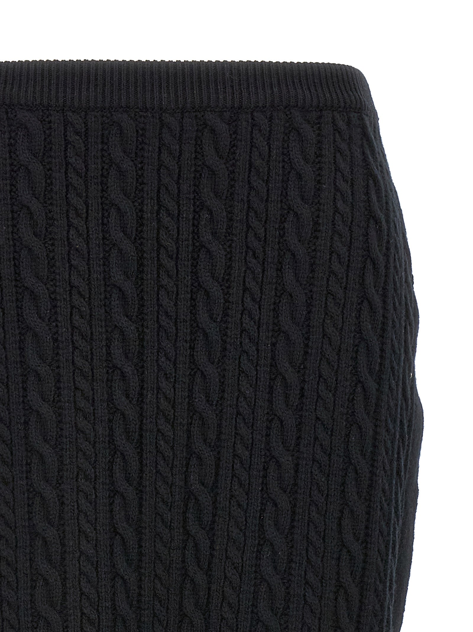 Alessandra Rich Black Wool Mini Skirt