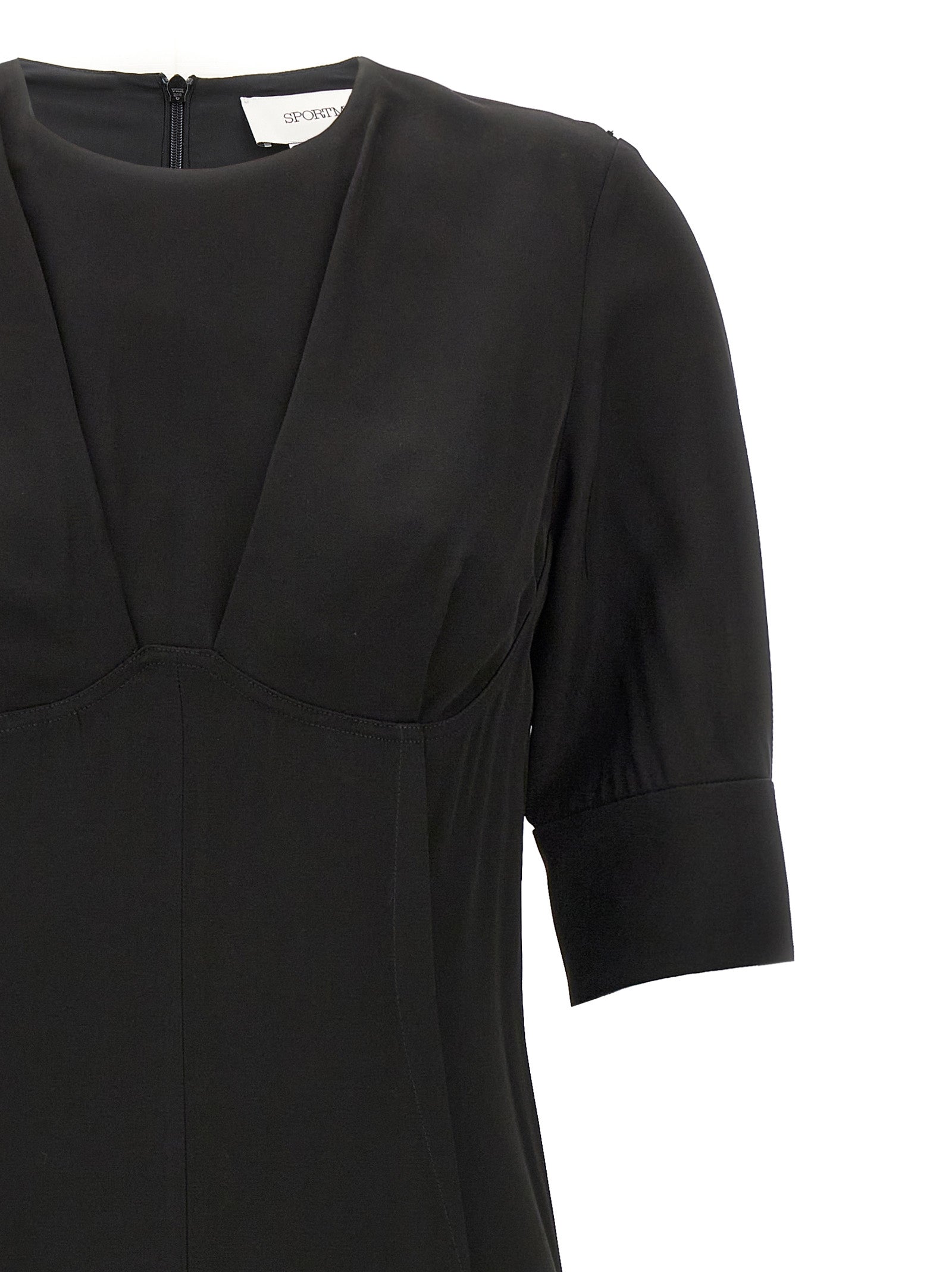 Sportmax Black Viscose Midi Dress