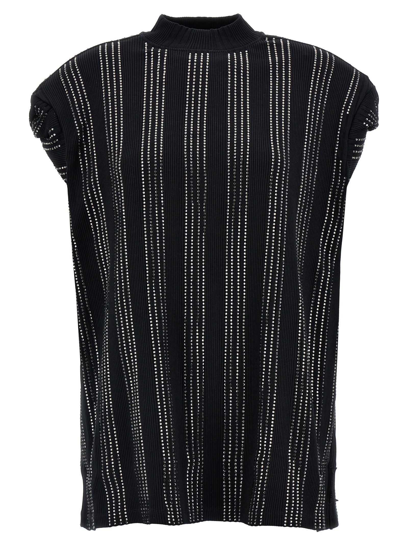 The Attico Black Cotton Short Dress